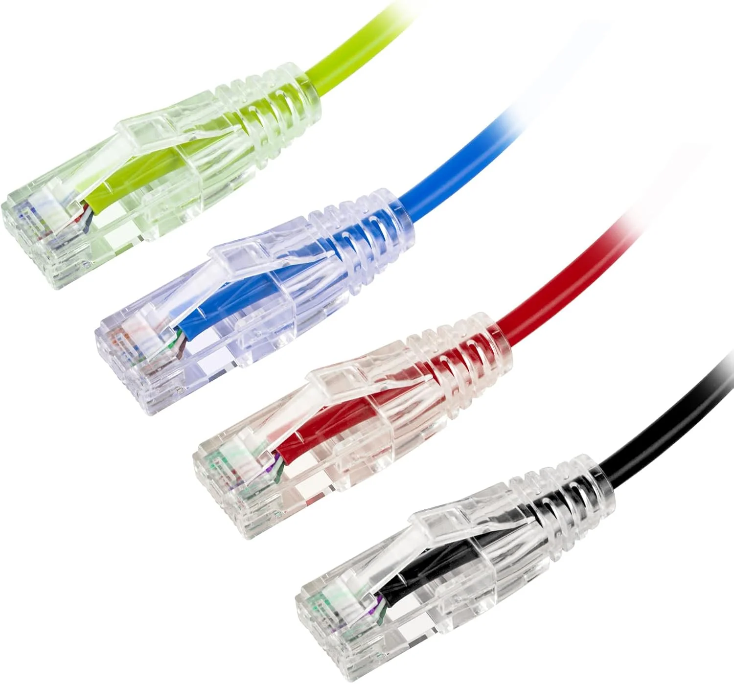 کابل اترنت Cat6A گییک پی 4 عددی، کابل شبکه محافظ دار کوتاه بدون گیر، چند رنگ (50 سانتی متر / 1.64 فوت)