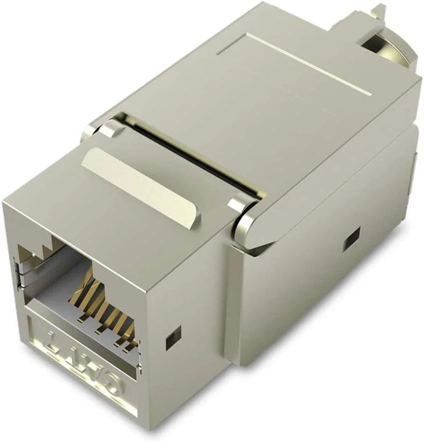 جک کیستون RJ45 ونتون، سوکت شبکه Cat7 Cat6 Cat5، بدنه فلزی با محافظ بالا (بسته 5 عددی)