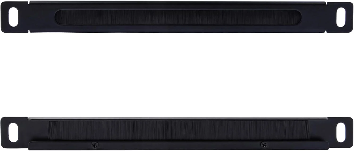 پنل مدیریت کابل رک مونت فلزی مشکی GeeekPi با برس 10 اینچ 0.5U برای ورود کابل، سازگار با DeskPi RackMate T1/T0/T2 و سرور 10 اینچی، کابینت دستگاه شبکه