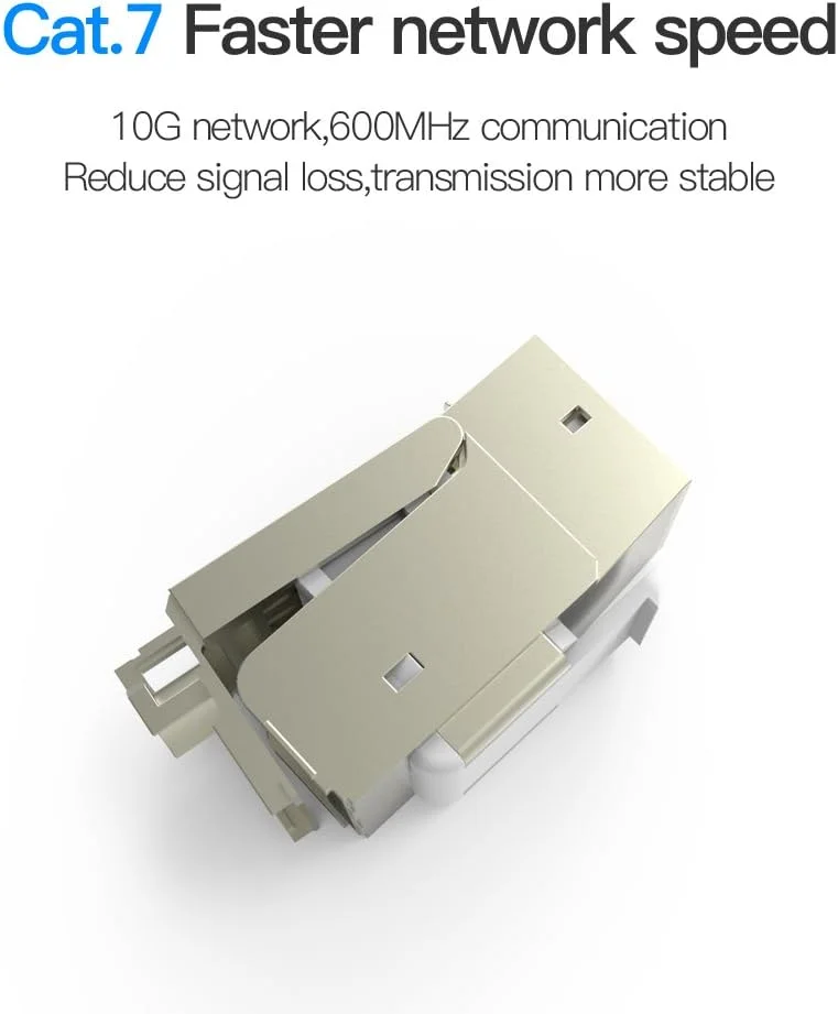 جک کیستون RJ45 ونتون، سوکت شبکه Cat7 Cat6 Cat5، بدنه فلزی با محافظ بالا (بسته 5 عددی)