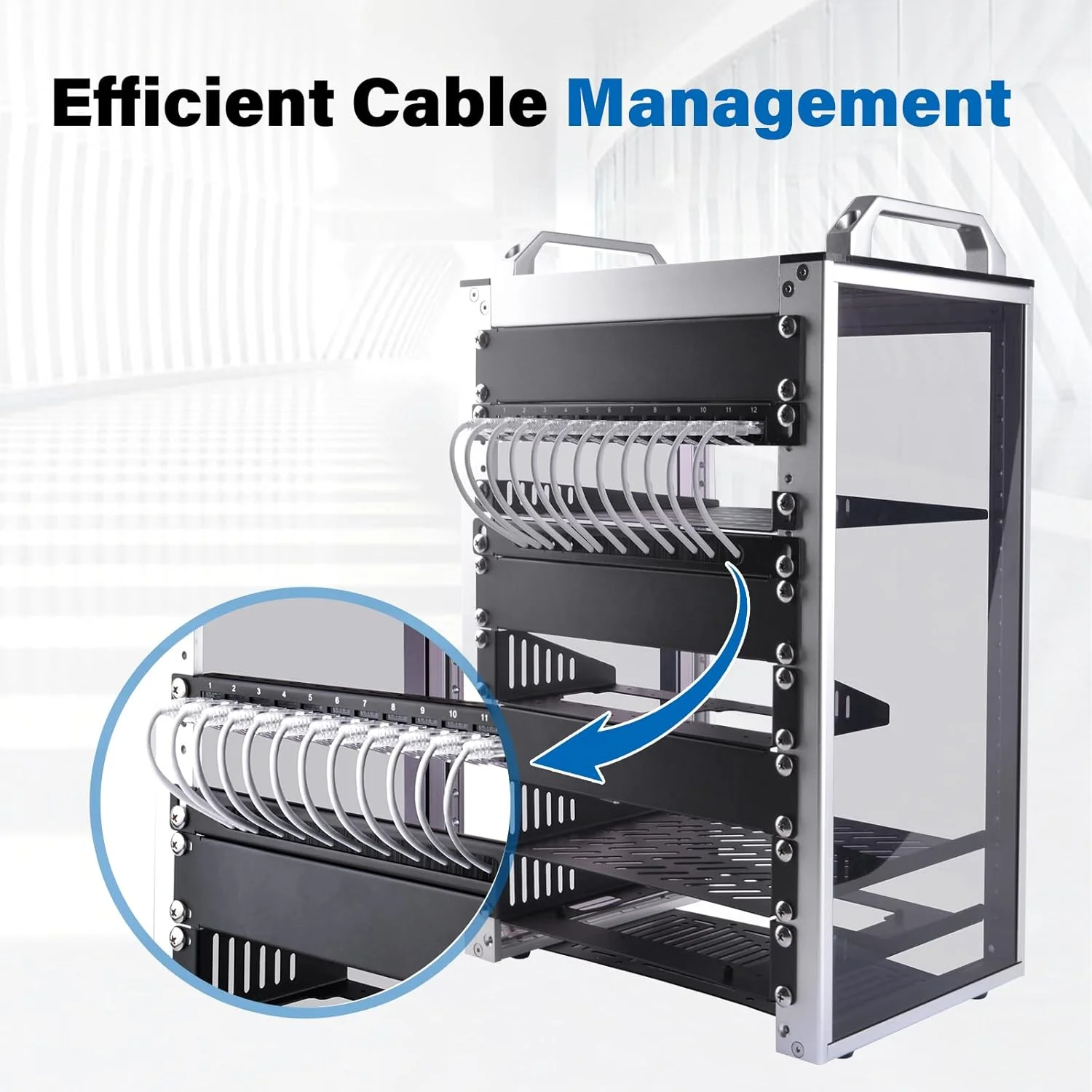 پنل مدیریت کابل رک مونت فلزی مشکی GeeekPi 0.5U با نوار برس برای DeskPi RackMate T1 و رک سرور یا کابینت شبکه