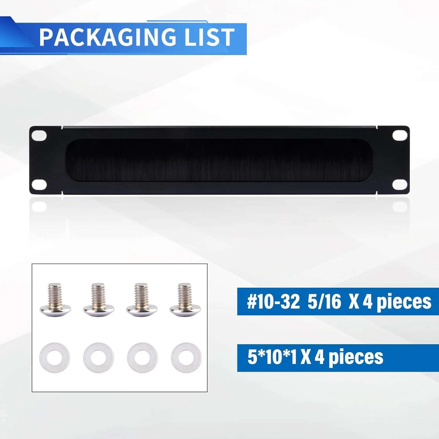 پنل مدیریت کابل GeeekPi DeskPi با نوار برس دار - 1U - 10 اینچ (254 میلی متر) - برای رک های شبکه و کابل های شبکه - مشکی (1 عدد)