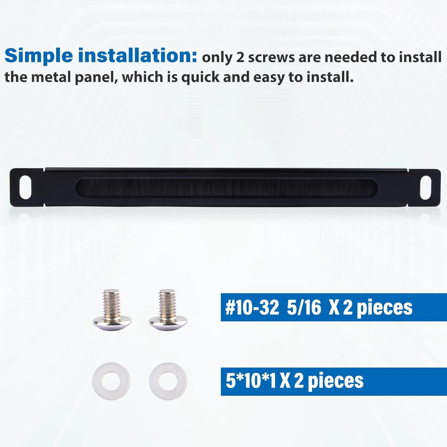 پنل مدیریت کابل رک مونت فلزی مشکی GeeekPi 0.5U با نوار برس برای DeskPi RackMate T1 و رک سرور یا کابینت شبکه