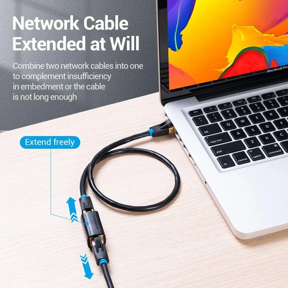 کوپلر RJ45 ونشن 10Gbps محافظت شده توسعه دهنده اترنت FTP آداپتور توسعه دهنده کابل اترنت 100M اتصال دهنده کابل اترنت کوپلر خطی مادگی به مادگی (کوپلر Cat.7، بسته 10 عددی)