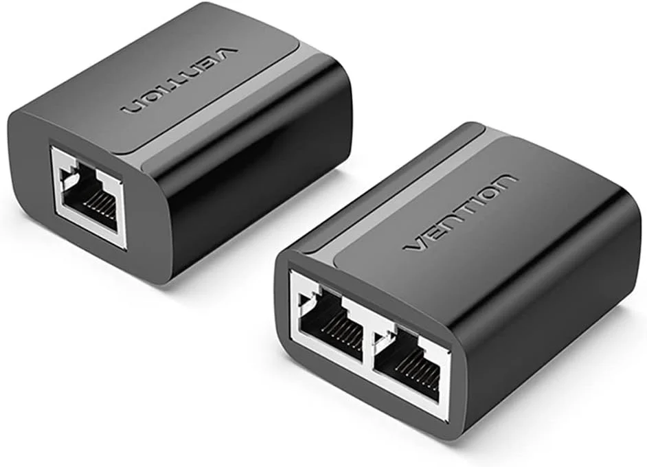 Vention بسته 2 عددی توسعه دهنده کابل اترنت 1 به 2 آداپتور اسپلیتر RJ45 با سرعت 100 مگابیت در ثانیه تا فاصله انتقال 100 متر، برای دسترسی همزمان به روتر، رایانه شخصی، دوربین POE، جعبه تلویزیون به یک جفت نیاز دارد.