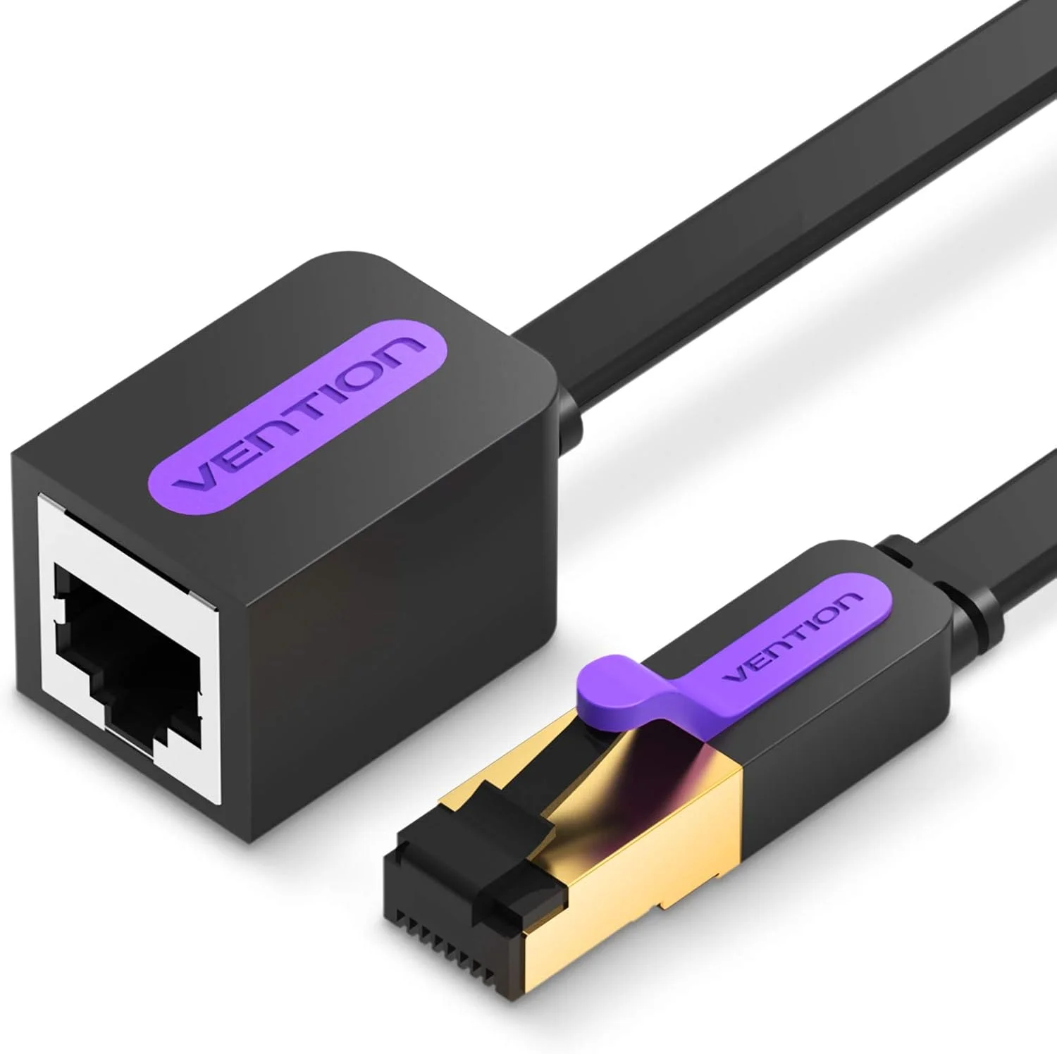 کابل افزایش طول اترنت RJ45 Cat7، کابل افزایش طول شبکه اترنت VENTION Cat7، کابل پچ افزایش طول RJ45، کابل های محافظ دار نر به مادگی (1.5 متر / 5 فوت)