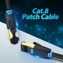 کابل شبکه اترنت VENTION، کابل پچ LAN Cat 8 RJ45 SFTP سیم زوج به هم تابیده پشتیبانی از سرعت بالا 25 گیگابیت بر ثانیه 2000 مگاهرتز برای سوئیچ، مودم، روتر، کامپیوتر، پچ پنل، PS4، Xbox، دوربین وب مرکز داده (10 متر)