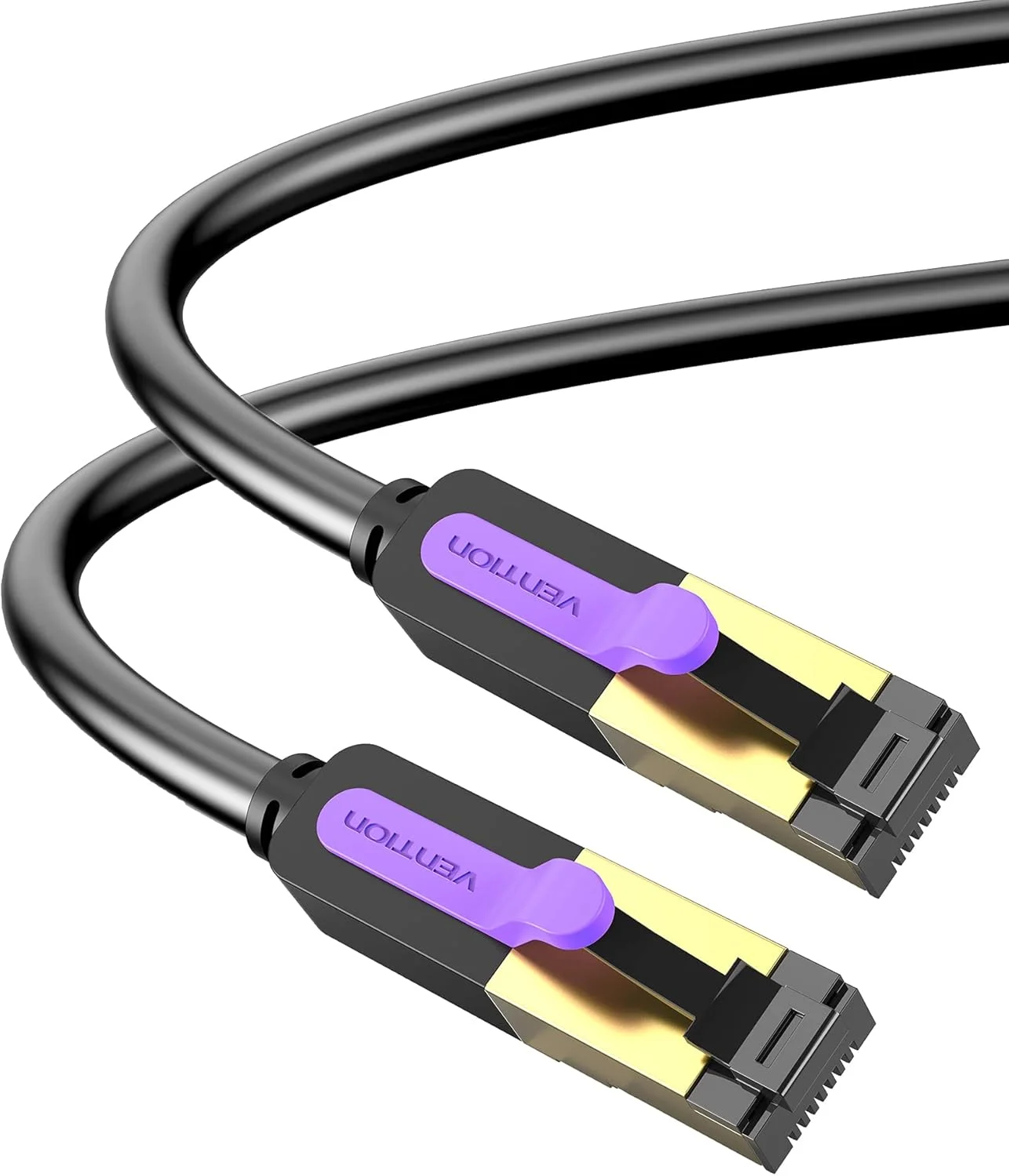 کابل اترنت VENTION Cat 7 با سرعت 10 گیگابیت بر ثانیه و پهنای باند 600 مگاهرتز، کابل پچ شبکه RJ45 با سرعت بالا، کابل شبکه SSTP سازگار با سوئیچ/روتر/مودم/پچ پنل/اکسس پوینت/فیلدهای پچ (Cat.7 SSTP Round، 2 متر)