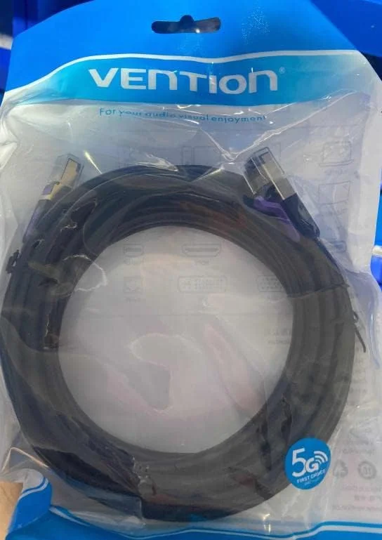 کابل اترنت VENTION Cat 7 با سرعت 10 گیگابیت بر ثانیه و پهنای باند 600 مگاهرتز، کابل پچ شبکه RJ45 با سرعت بالا، کابل شبکه SSTP سازگار با سوئیچ/روتر/مودم/پچ پنل/اکسس پوینت/فیلدهای پچ (Cat.7 SSTP Round، 2 متر)