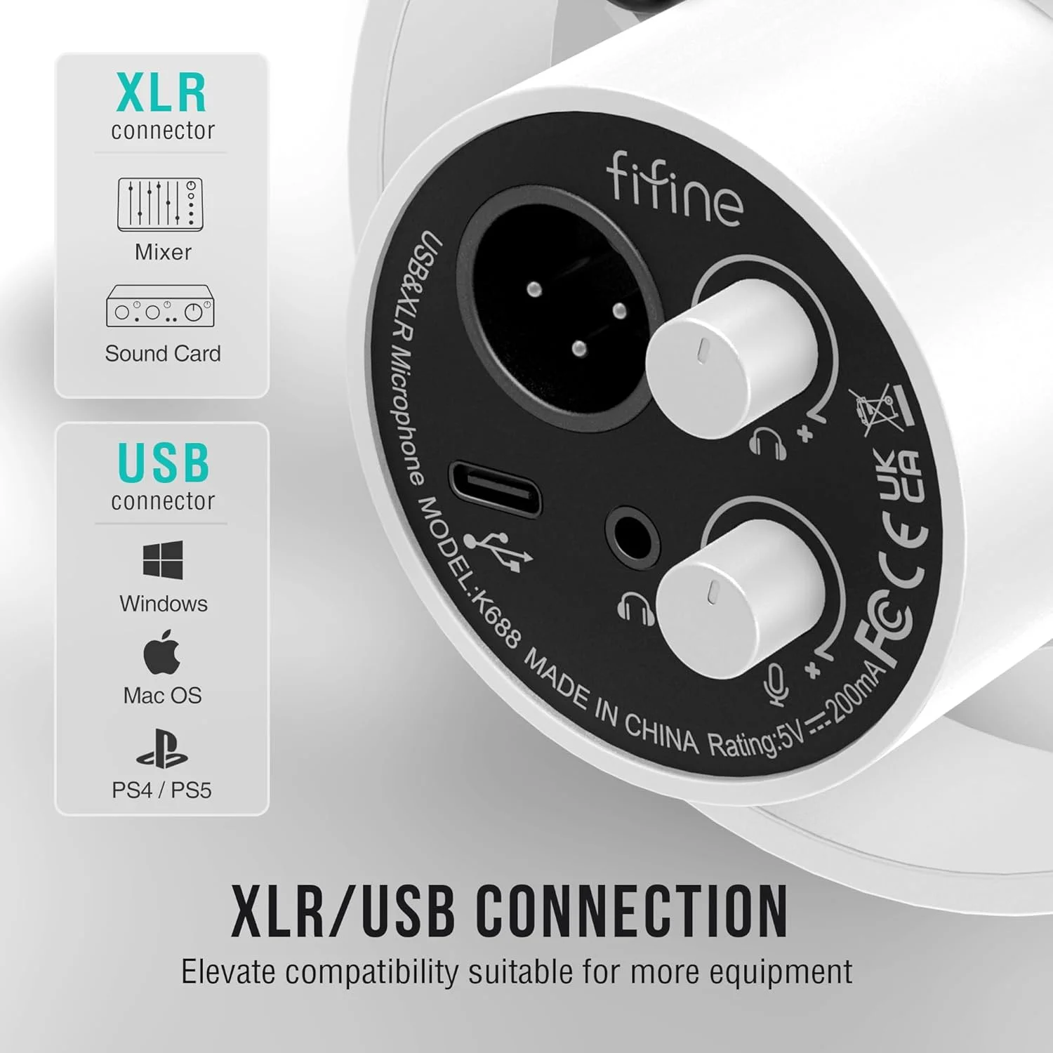 کیت میکروفون XLR/USB پادکست FIFINE، میکروفون داینامیک استودیویی برای ضبط، استریم، صداگذاری، میکروفون کامپیوتر با بازوی بوم با قطع صدا، مانیتورینگ هدفون، آمپلی تانک فلزی K688T سفید کیت میکروفون XLR/USB پادکست FIFINE، میکروفون داینامیک استودیویی برای ضبط، استریم، صداگذاری، میکروفون کامپیوتر با بازوی بوم با قطع صدا، مانیتورینگ هدفون، آمپلی تانک فلزی K688T سفید
