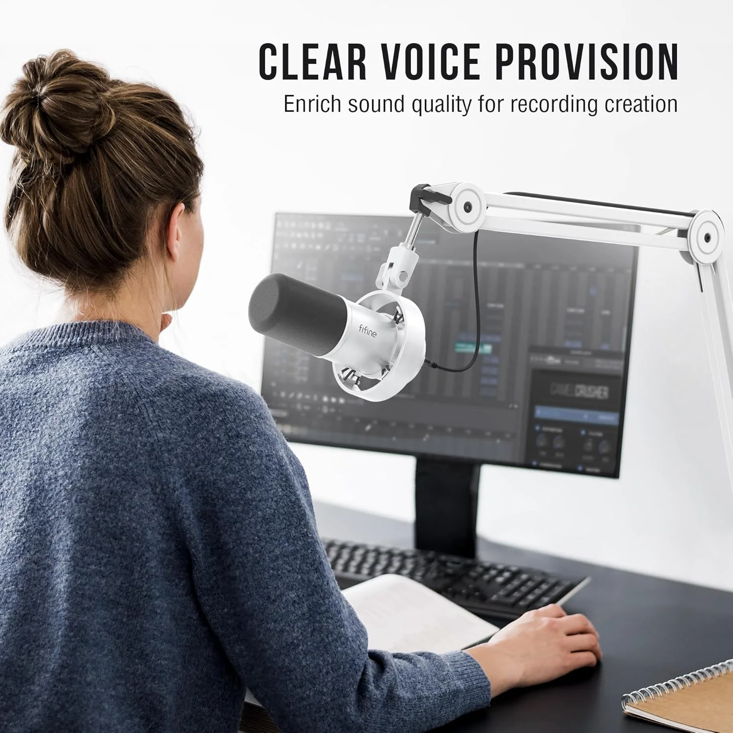 کیت میکروفون XLR/USB پادکست FIFINE، میکروفون داینامیک استودیویی برای ضبط، استریم، صداگذاری، میکروفون کامپیوتر با بازوی بوم با قطع صدا، مانیتورینگ هدفون، آمپلی تانک فلزی K688T سفید کیت میکروفون XLR/USB پادکست FIFINE، میکروفون داینامیک استودیویی برای ضبط، استریم، صداگذاری، میکروفون کامپیوتر با بازوی بوم با قطع صدا، مانیتورینگ هدفون، آمپلی تانک فلزی K688T سفید