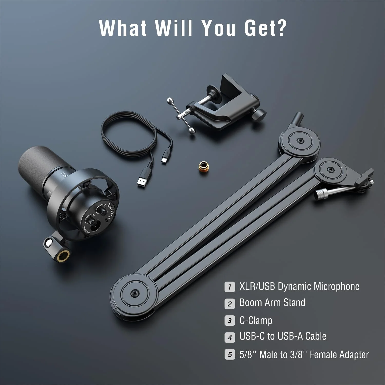 مجموعه میکروفون پادکست داینامیک FIFINE با پایه بازویی، میکروفون XLR/USB استودیویی برای ضبط وکال و استریمینگ، میکروفون فلزی استودیویی با دکمه قطع صدا، جک هدفون، بازوی سنگین - K688T مجموعه میکروفون پادکست داینامیک FIFINE با پایه بازویی، میکروفون XLR/USB استودیویی برای ضبط وکال و استریمینگ، میکروفون فلزی استودیویی با دکمه قطع صدا، جک هدفون، بازوی سنگین - K688T