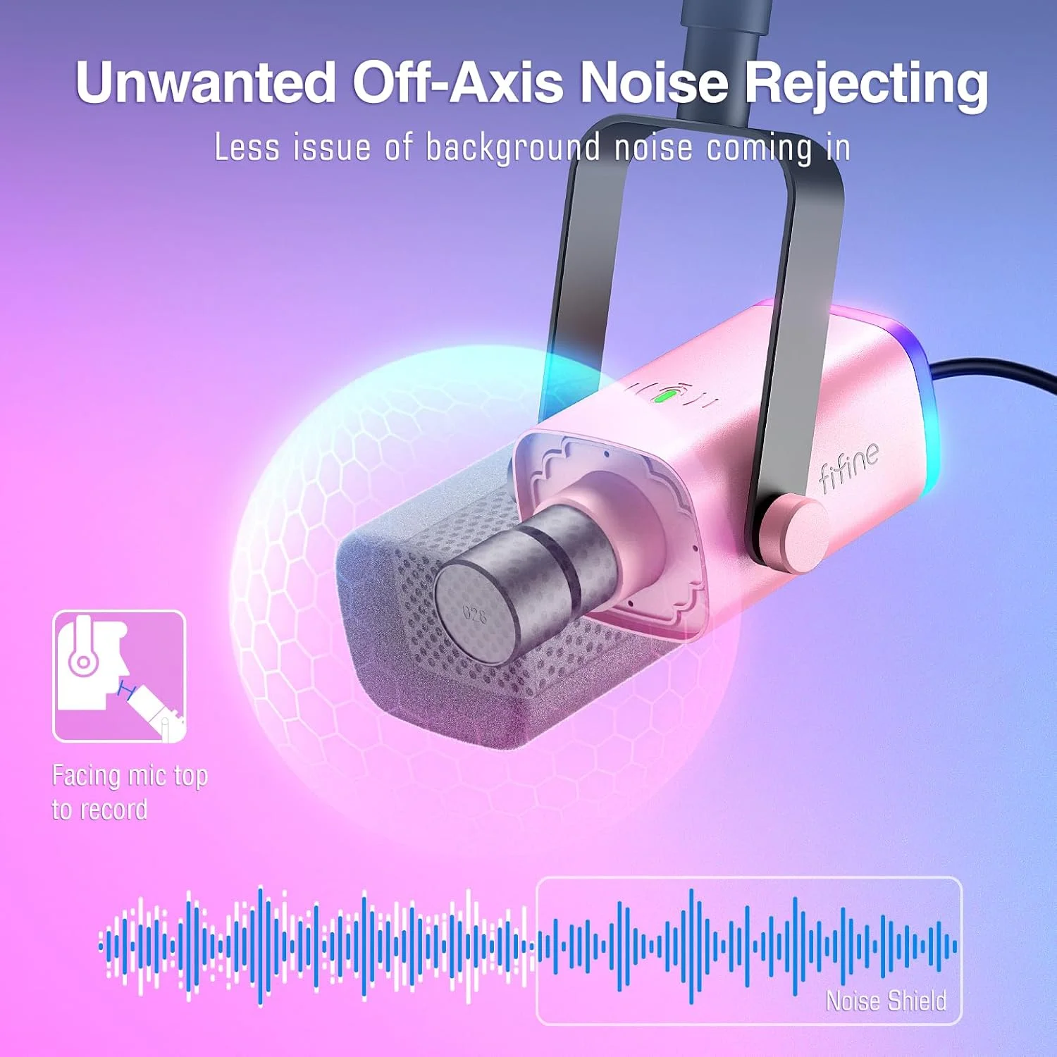 میکروفون گیمینگ USB/XLR فایفاین، کیت میکروفون داینامیک کامپیوتر برای وکال، ضبط، پادکست، استریم میکروفون RGB با جک هدفون، دکمه قطع صدا، پایه بازویی بوم برای کامپیوتر/میکسر - AmpliGame AM8T صورتی میکروفون گیمینگ USB/XLR فایفاین، کیت میکروفون داینامیک کامپیوتر برای وکال، ضبط، پادکست، استریم میکروفون RGB با جک هدفون، دکمه قطع صدا، پایه بازویی بوم برای کامپیوتر/میکسر - AmpliGame AM8T صورتی