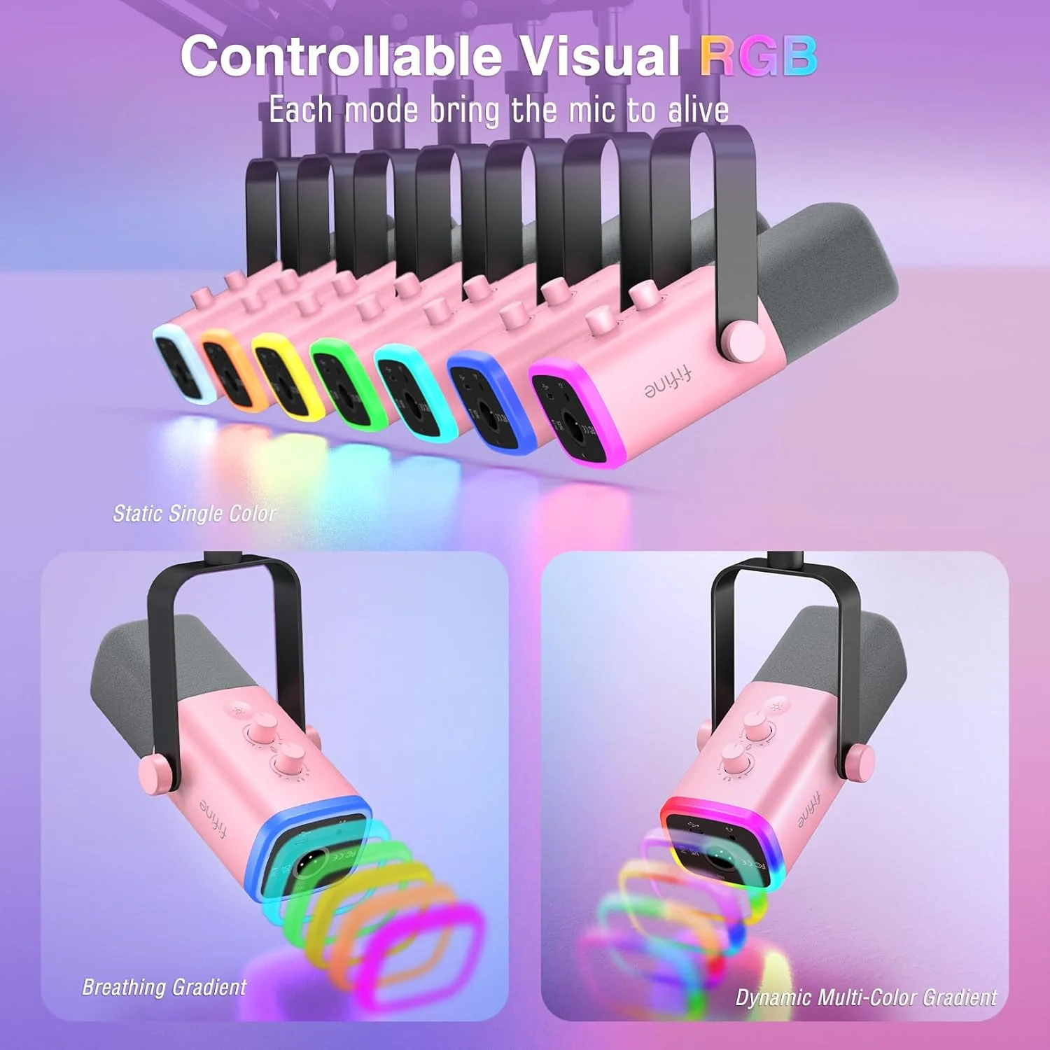 میکروفون گیمینگ USB/XLR فایفاین، کیت میکروفون داینامیک کامپیوتر برای وکال، ضبط، پادکست، استریم میکروفون RGB با جک هدفون، دکمه قطع صدا، پایه بازویی بوم برای کامپیوتر/میکسر - AmpliGame AM8T صورتی میکروفون گیمینگ USB/XLR فایفاین، کیت میکروفون داینامیک کامپیوتر برای وکال، ضبط، پادکست، استریم میکروفون RGB با جک هدفون، دکمه قطع صدا، پایه بازویی بوم برای کامپیوتر/میکسر - AmpliGame AM8T صورتی