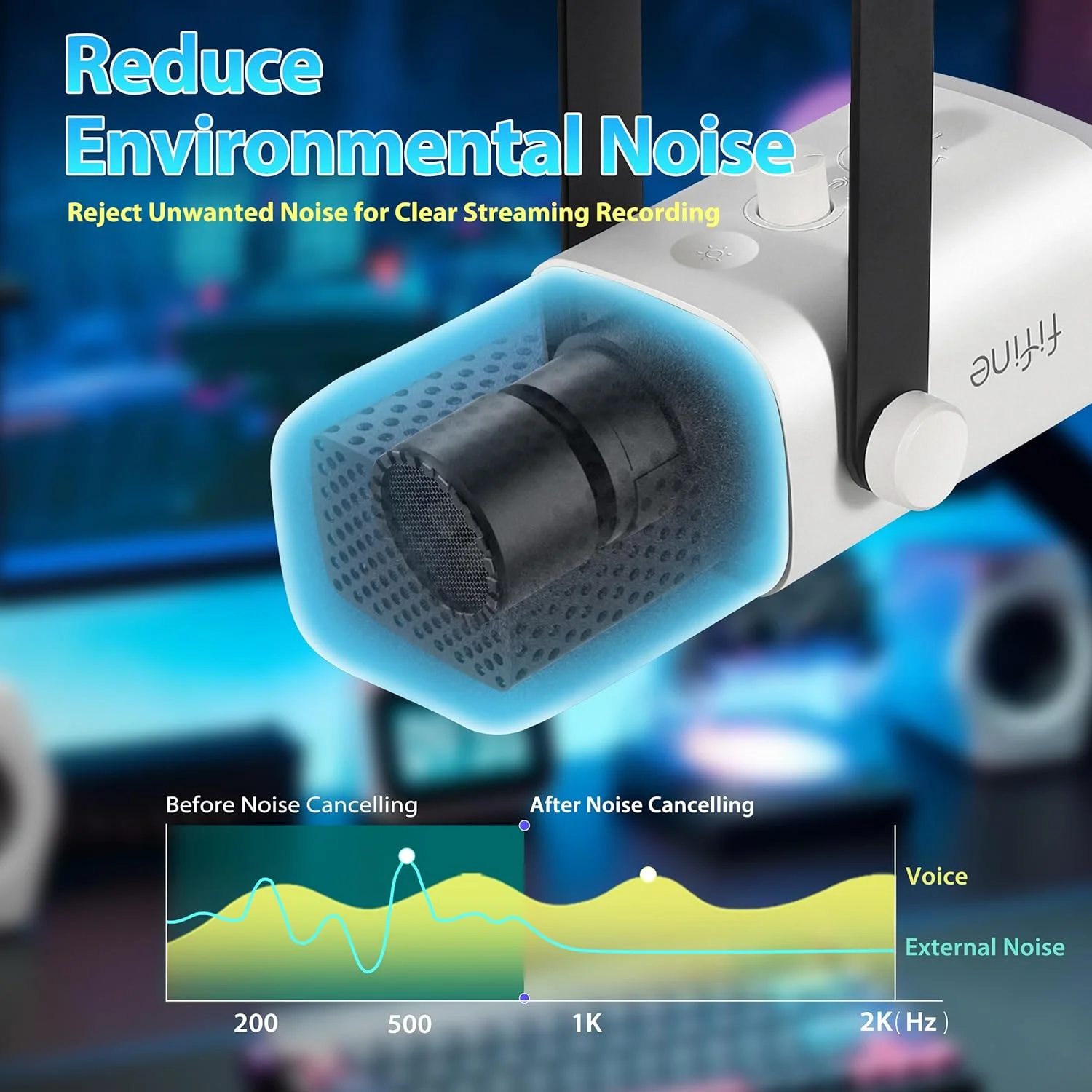 میکروفون پادکست داینامیک استریمینگ XLR FIFINE، میکروفون گیمینگ USB RGB با پایه میکروفون برای کامپیوتر PS4 PS5، برای استودیو پادکست ضبط - سفید میکروفون پادکست داینامیک استریمینگ XLR FIFINE، میکروفون گیمینگ USB RGB با پایه میکروفون برای کامپیوتر PS4 PS5، برای استودیو پادکست ضبط - سفید
