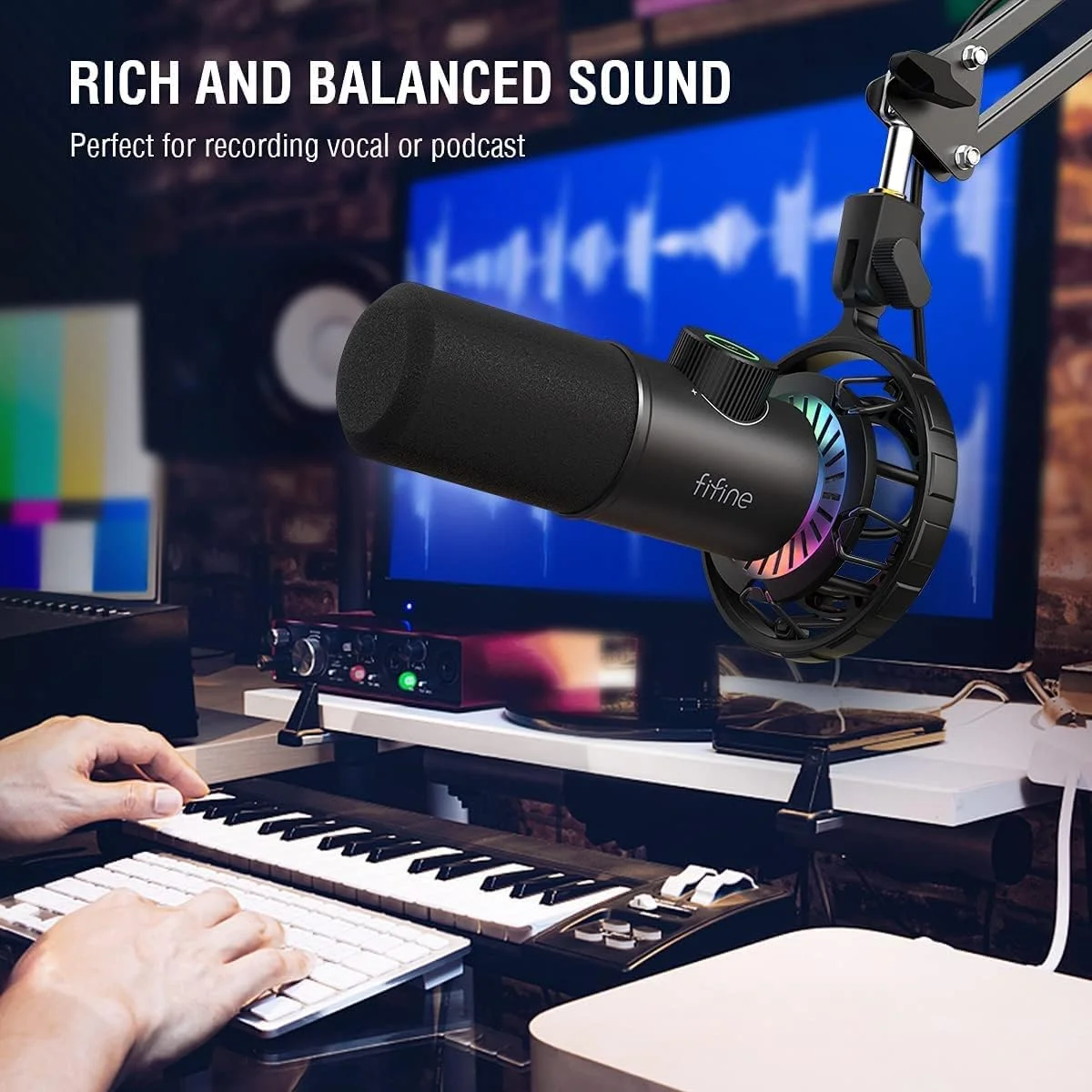 میکروفون گیمینگ USB FIFINE، میکروفون دینامیک RGB برای کامپیوتر، دکمه بی صدا و جک هدفون 3.5 میلی متری، میکروفون کاردیوئید Plug and Play برای استریم، پادکست، یوتیوب میکروفون گیمینگ USB FIFINE، میکروفون دینامیک RGB برای کامپیوتر، دکمه بی صدا و جک هدفون 3.5 میلی متری، میکروفون کاردیوئید Plug and Play برای استریم، پادکست، یوتیوب