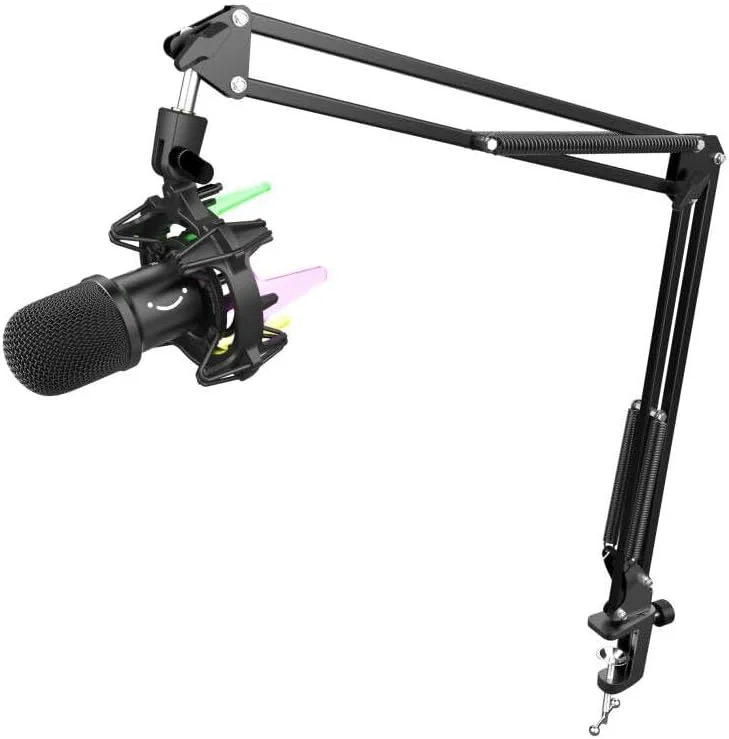 کیت میکروفون گیمینگ USB FIFINE، میکروفون دینامیک برای کامپیوتر، با دکمه بیصدا، 8 رنگ RGB، ضد ضربه، پایه بازویی، میکروفون کاردیوئید، برای PC PS4 PS5 کیت میکروفون گیمینگ USB FIFINE، میکروفون دینامیک برای کامپیوتر، با دکمه بیصدا، 8 رنگ RGB، ضد ضربه، پایه بازویی، میکروفون کاردیوئید، برای PC PS4 PS5