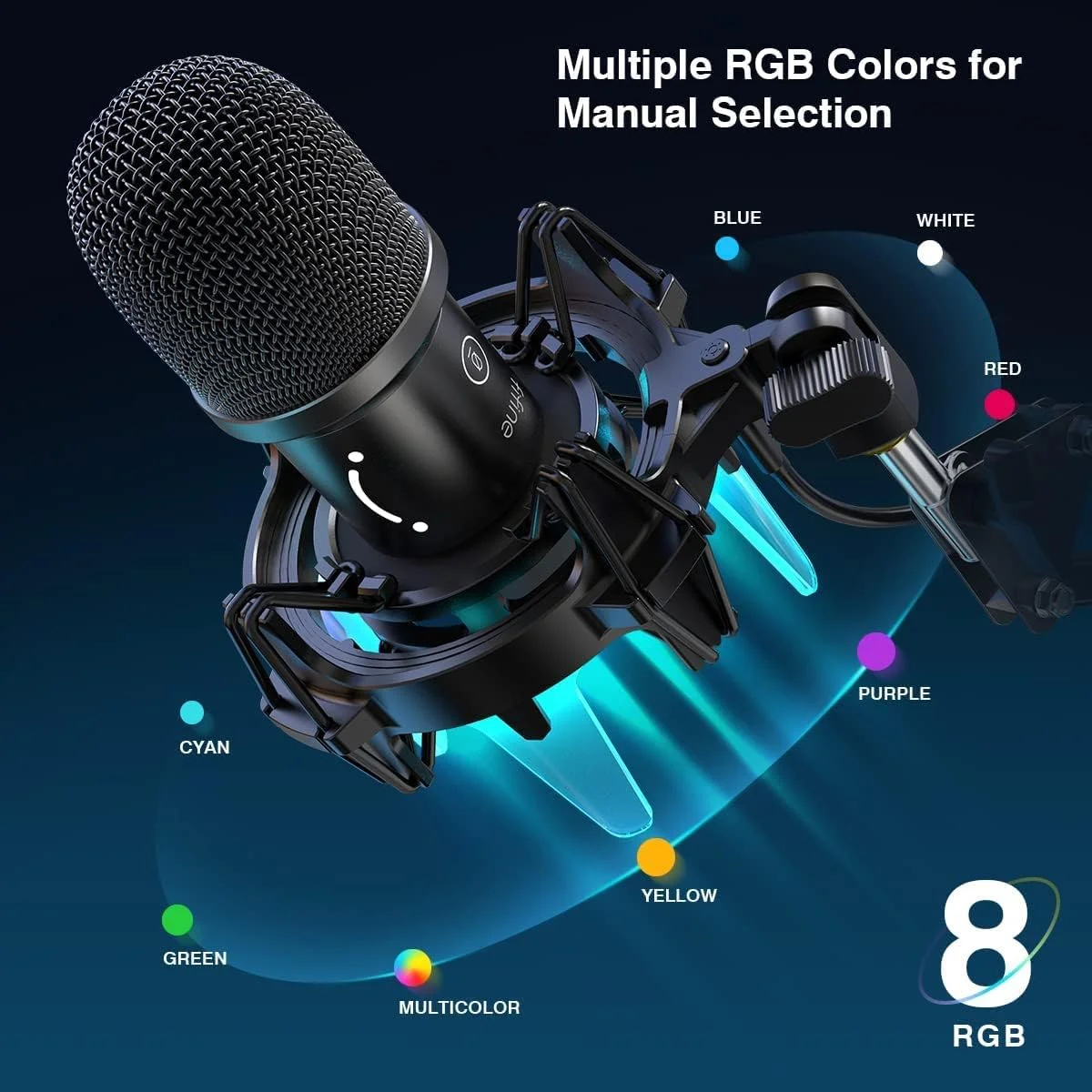 کیت میکروفون گیمینگ USB FIFINE، میکروفون دینامیک برای کامپیوتر، با دکمه بیصدا، 8 رنگ RGB، ضد ضربه، پایه بازویی، میکروفون کاردیوئید، برای PC PS4 PS5 کیت میکروفون گیمینگ USB FIFINE، میکروفون دینامیک برای کامپیوتر، با دکمه بیصدا، 8 رنگ RGB، ضد ضربه، پایه بازویی، میکروفون کاردیوئید، برای PC PS4 PS5
