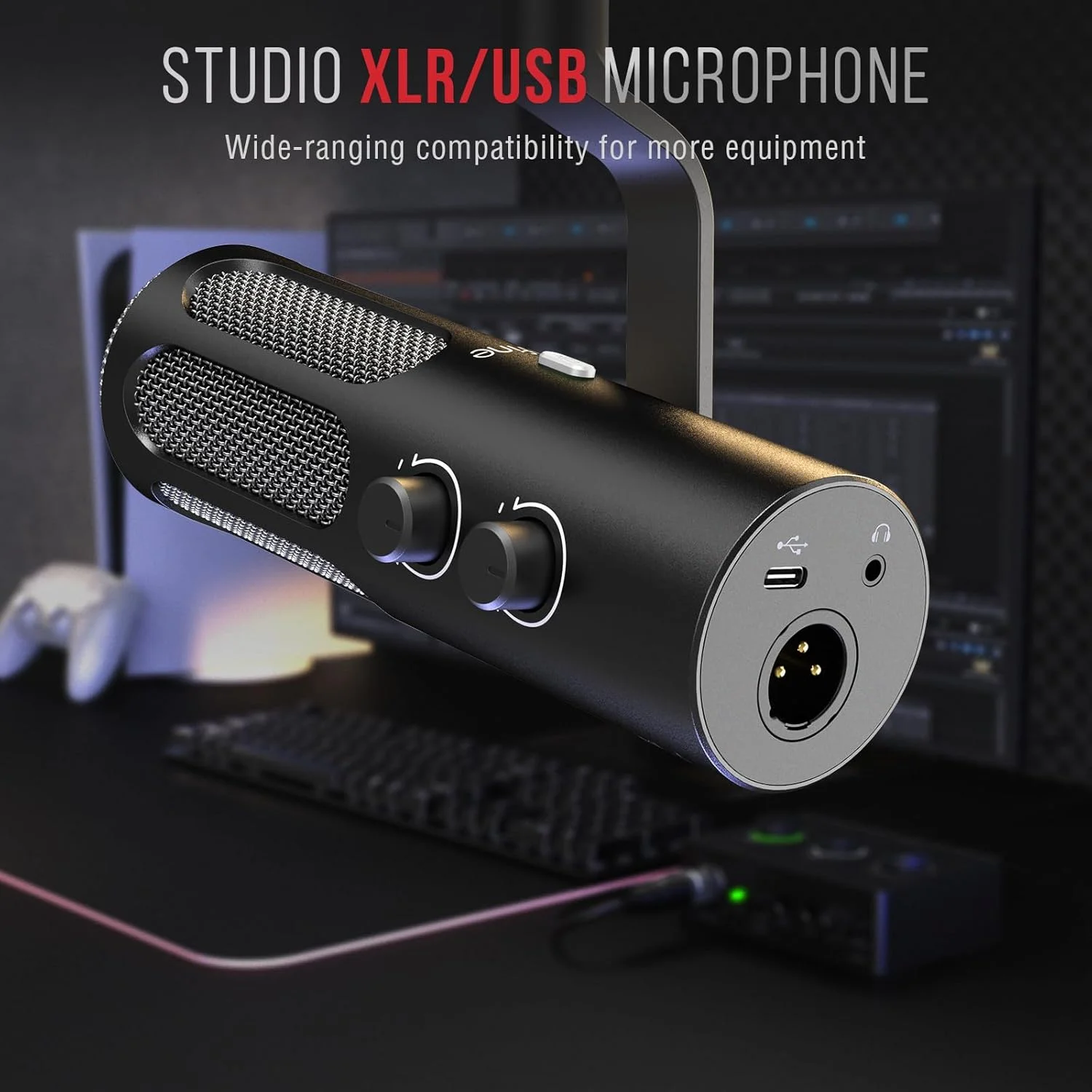 میکروفون دینامیک پادکست XLR/USB FIFINE برای استریمینگ، میکروفون استودیویی XLR، میکروفون استریمر PC تمام فلزی با دکمه قطع صدا، جک هدفون، برای ضبط صدا، موسیقی و وکال - AmpliTank Tank3 میکروفون دینامیک پادکست XLR/USB FIFINE برای استریمینگ، میکروفون استودیویی XLR، میکروفون استریمر PC تمام فلزی با دکمه قطع صدا، جک هدفون، برای ضبط صدا، موسیقی و وکال - AmpliTank Tank3