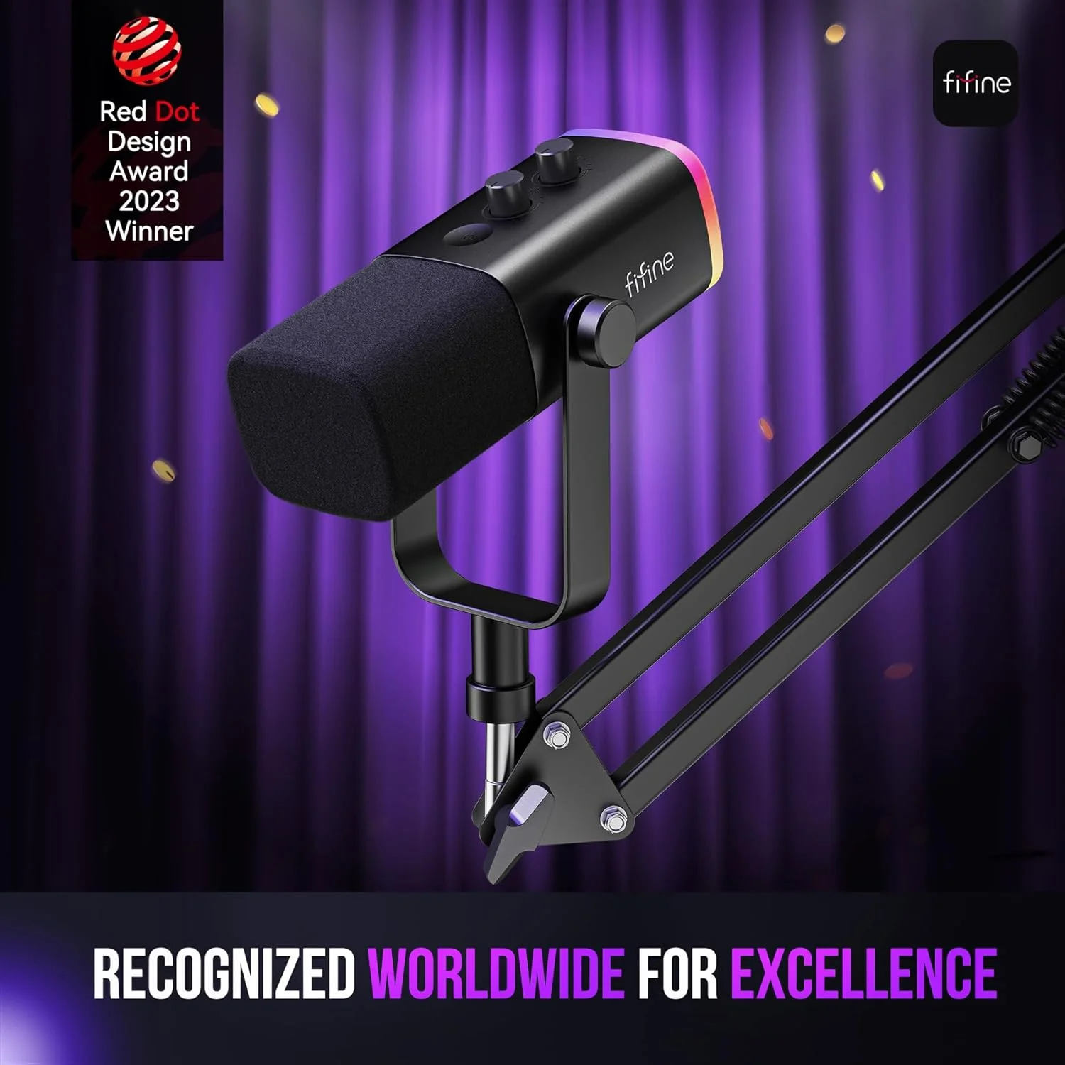 ست میکروفون گیمینگ FIFINE XLR/USB، میکروفون داینامیک کامپیوتر برای استریم پادکست، کیت میکروفون RGB کامپیوتر با بازوی بوم، دکمه بی صدا، جک هدفون، برای ضبط صدای وکال - AmpliGame AM8T ست میکروفون گیمینگ FIFINE XLR/USB، میکروفون داینامیک کامپیوتر برای استریم پادکست، کیت میکروفون RGB کامپیوتر با بازوی بوم، دکمه بی صدا، جک هدفون، برای ضبط صدای وکال - AmpliGame AM8T