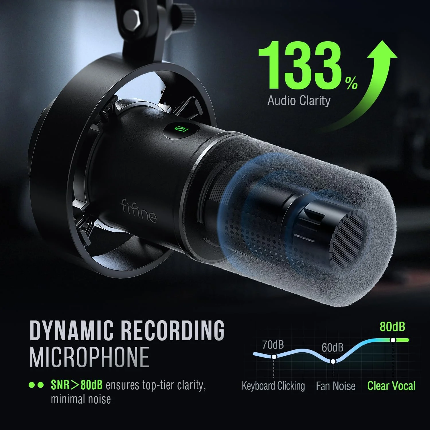 میکروفون دینامیک FIFINE، میکروفون ضبط پادکست XLR/USB برای وکال، صداگذاری و استریمینگ، میکروفون استودیویی فلزی با دکمه قطع صدا، جک هدفون، کنترل حجم صدا مانیتورینگ، بادگیر-Amplitank K688 میکروفون دینامیک FIFINE، میکروفون ضبط پادکست XLR/USB برای وکال، صداگذاری و استریمینگ، میکروفون استودیویی فلزی با دکمه قطع صدا، جک هدفون، کنترل حجم صدا مانیتورینگ، بادگیر-Amplitank K688