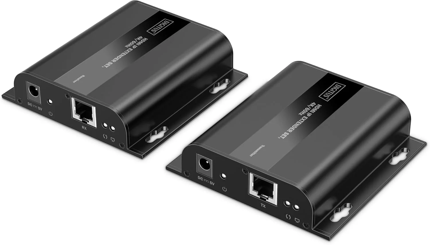 ست توسعه دهنده HDMI از طریق IP دیجی توس - UHD 4k 60Hz - HDMI 2.0 - برد تا 200 متر - فرستنده و گیرنده - تا 253 گیرنده - CAT 6 - مشکی