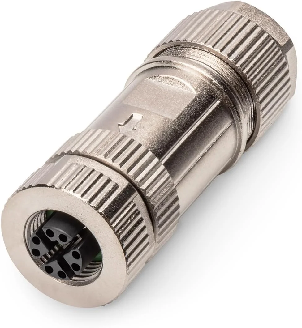 سوکت اتصال شبکه DIGITUS M12 - CAT 6A - 10 گیگابیت بر ثانیه - X-Coded - کلاس حفاظت IP67 - مونتاژ در محل - سوکت شبکه