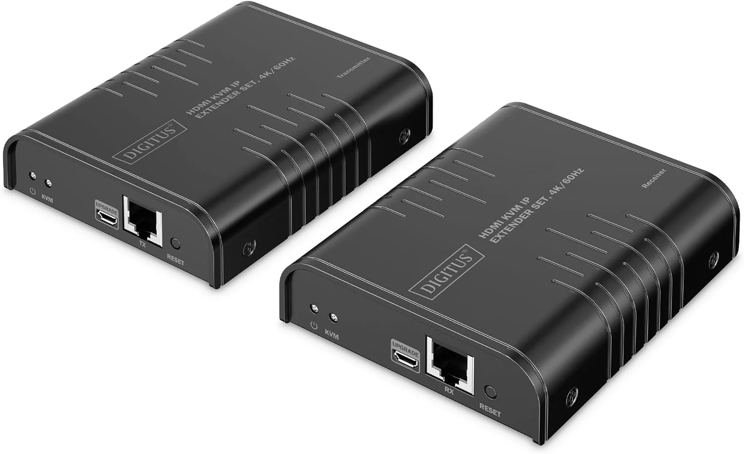 ست توسعه دهنده HDMI KVM IP دیجی توس - UHD 4k 60Hz - برد 40 متر - HDMI 2.0 - فرستنده و گیرنده - تا 253 گیرنده - 2x USB برای ماوس و کیبورد - نقطه به نقطه - CAT 6 - مشکی