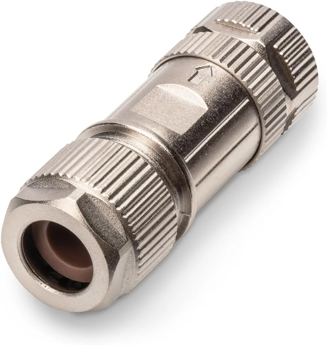 سوکت اتصال شبکه DIGITUS M12 - CAT 6A - 10 گیگابیت بر ثانیه - X-Coded - کلاس حفاظت IP67 - مونتاژ در محل - سوکت شبکه