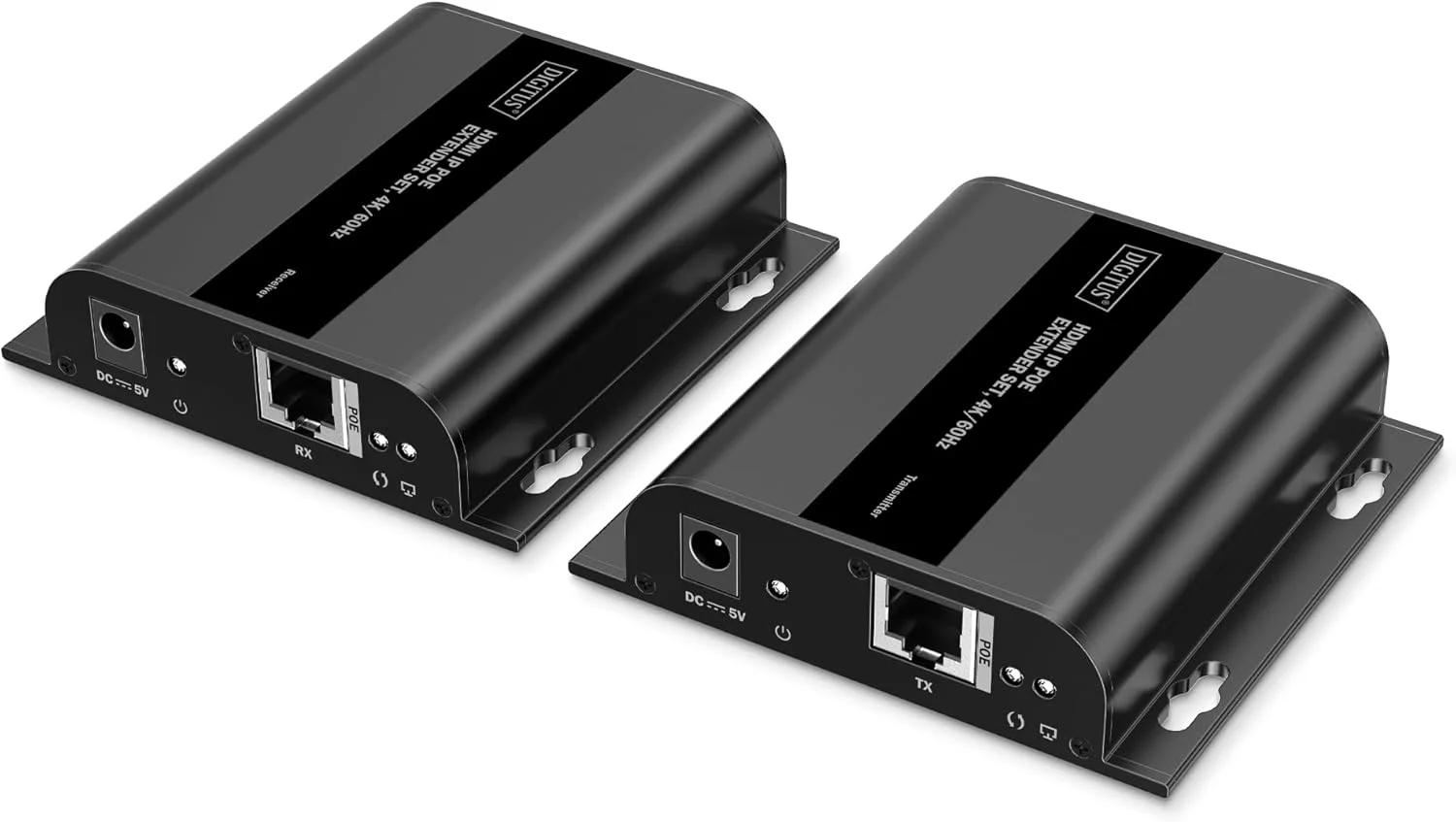 ست توسعه دهنده HDMI IP PoE دیجی توس - UHD 4k 60Hz - HDMI 2.0 - برد تا 200 متر - فرستنده و گیرنده - تا 253 گیرنده - CAT 6 - مشکی