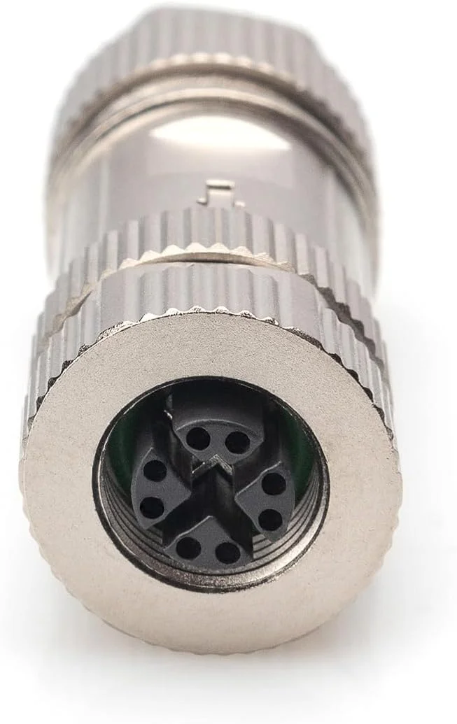 سوکت اتصال شبکه DIGITUS M12 - CAT 6A - 10 گیگابیت بر ثانیه - X-Coded - کلاس حفاظت IP67 - مونتاژ در محل - سوکت شبکه