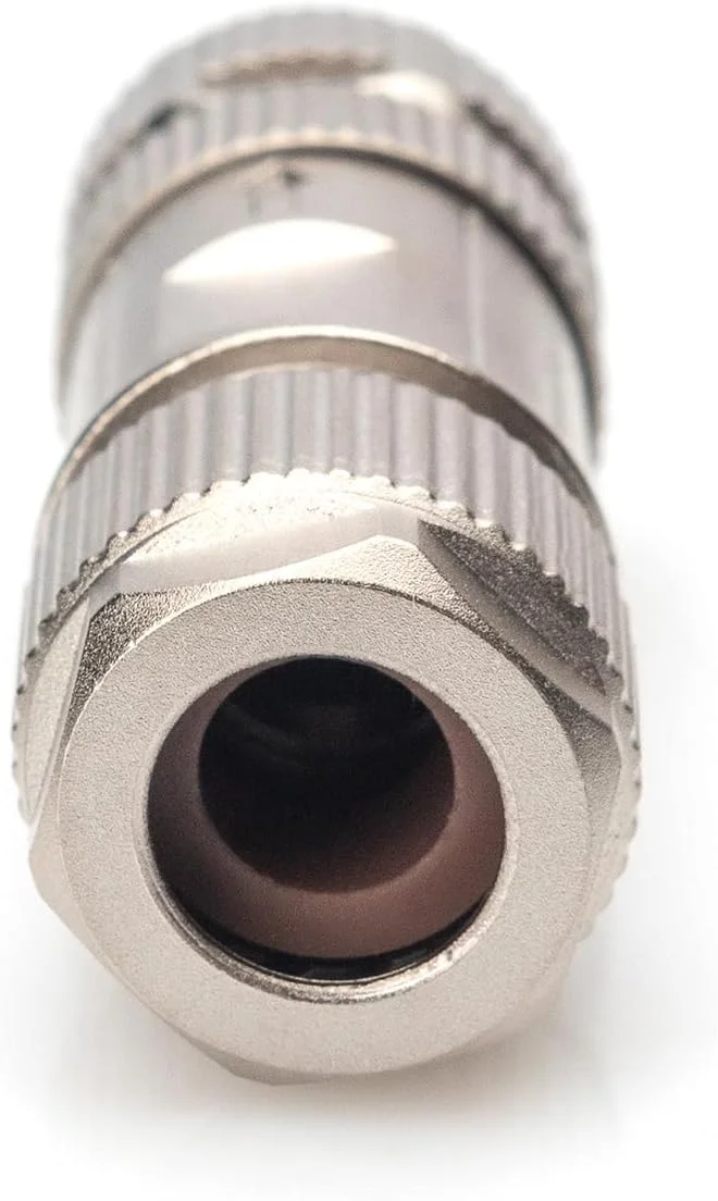 سوکت اتصال شبکه DIGITUS M12 - CAT 6A - 10 گیگابیت بر ثانیه - X-Coded - کلاس حفاظت IP67 - مونتاژ در محل - سوکت شبکه
