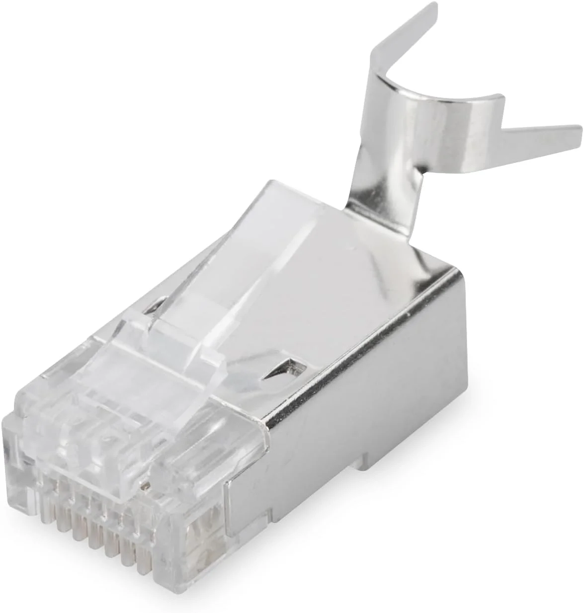 کانکتور DIGITUS DN-219604 - Cat 6A - بسته 100 عددی - کانکتور شبکه RJ45 شیلددار - برای کابل شبکه Cat6A، کابل نصب و کابل اترنت PoE LAN - 10GBase-T - 8P8C - AWG 23/1 تا AWG