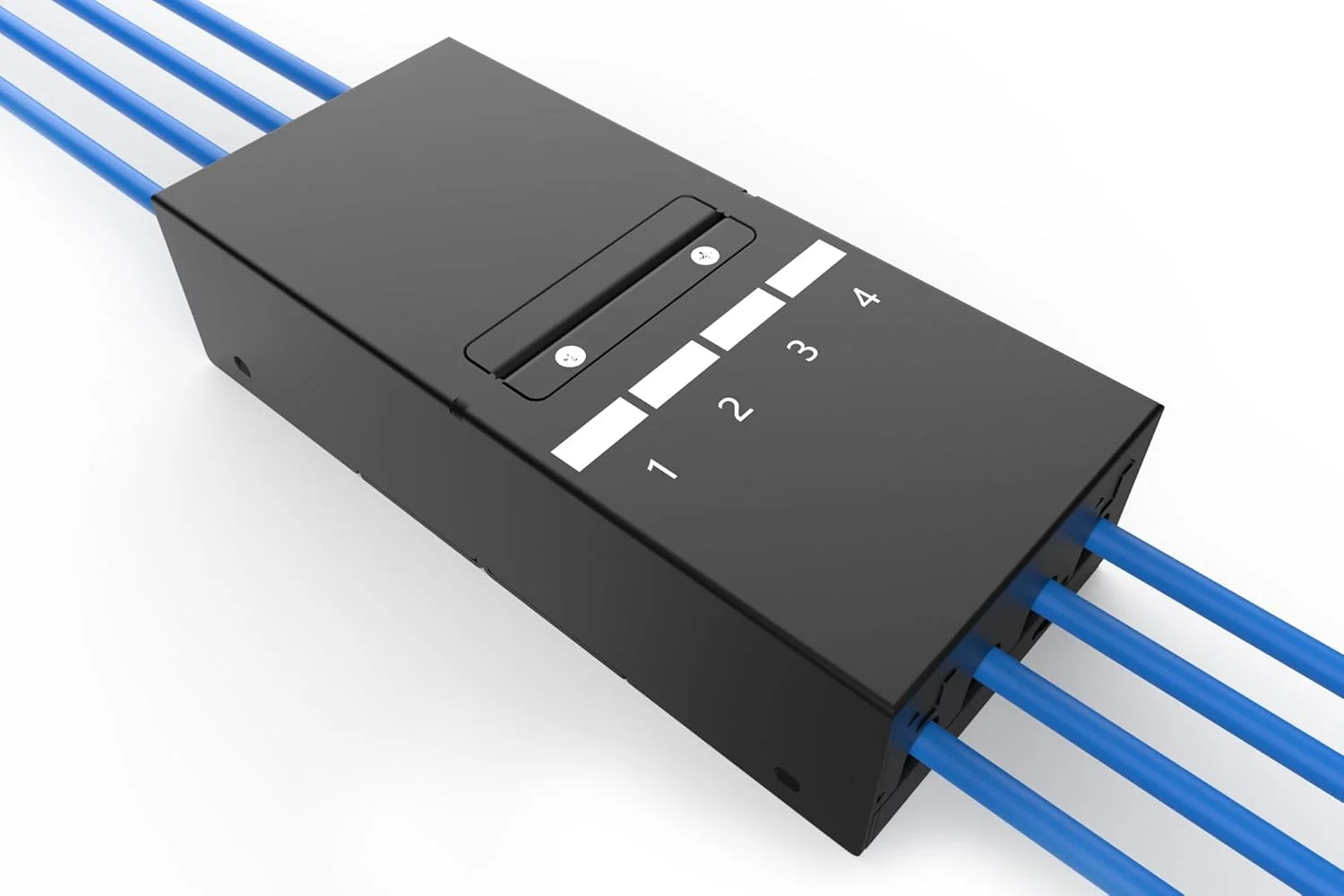 جعبه نقطه تجمیع DIGITUS - برای چهار ماژول کیستون و کابل شبکه - مدیریت هوشمند کابل - محافظت IP20 - نصب روی دیوار و سقف - مشکی