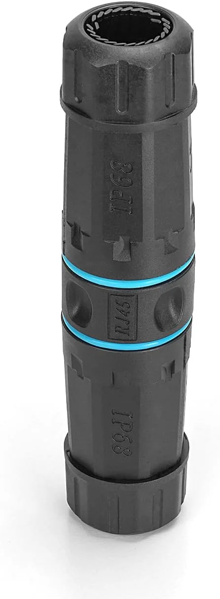 کوپلینگ شبکه فضای باز DIGITUS CAT 6A - RJ45 به RJ45 - 10 گیگابیت بر ثانیه - کلاس حفاظت IP68 - سازگار با PoE+ - محافظت 360 درجه - اتصال دهنده کابل شبکه، کوپلینگ اترنت - مشکی