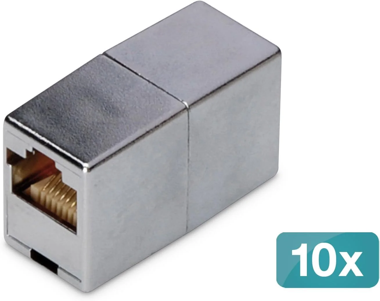 کوپلر RJ45 دیگیتوس DN-93901 - Cat 5e - بسته 10 عددی - افزایش طول کابل LAN - اتصال کابل شبکه Cat5e - سازگار با PoE - کوپلینگ ماژولار - برای سوییچ، DSL، مودم، روتر، PC - نقره ای