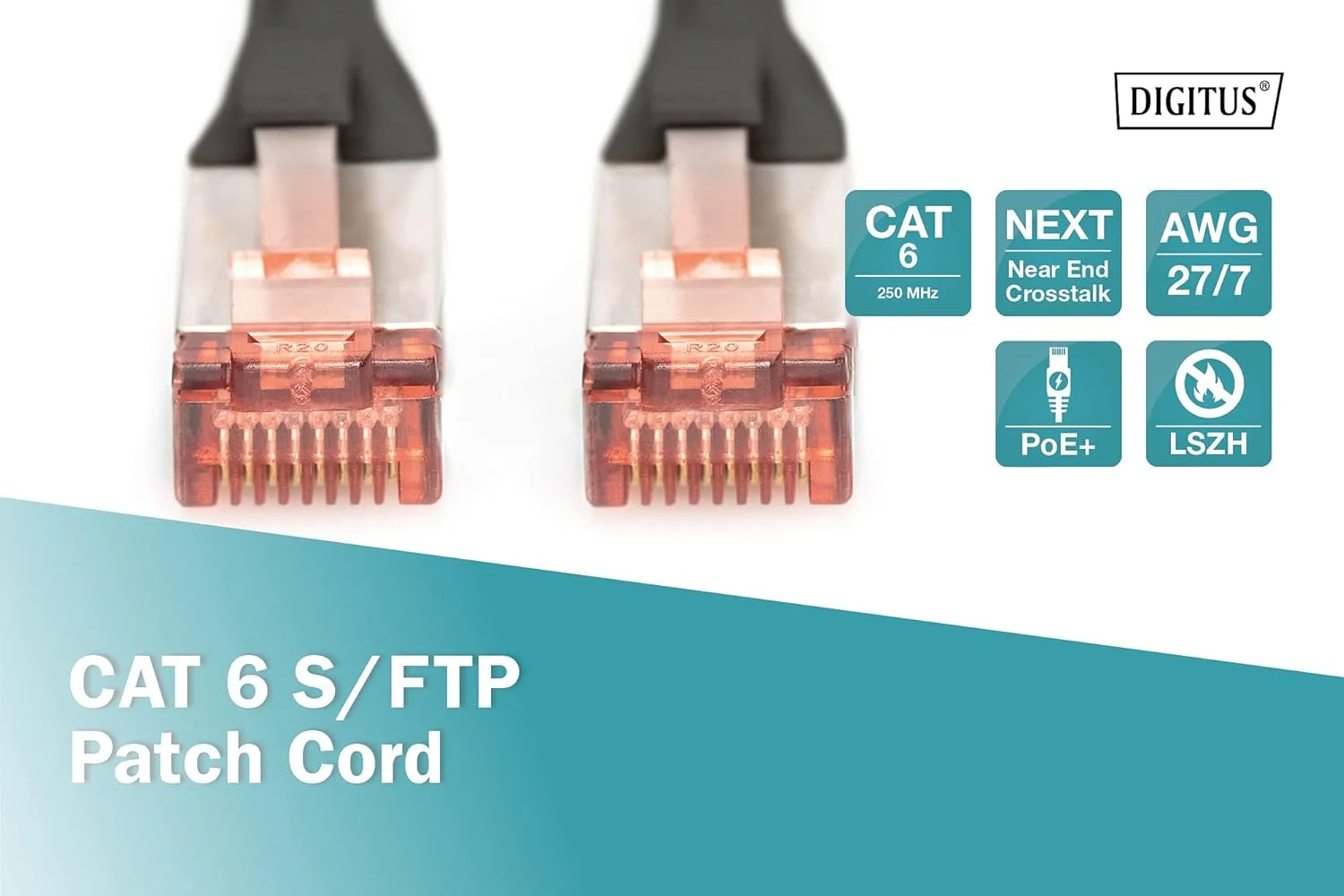 کابل شبکه Digitus Patchkabel RJ45 S/FTP Cat6 10,00m مشکی + محافظ ضامن کابل شبکه Digitus Patchkabel RJ45 S/FTP Cat6 10,00m مشکی + محافظ ضامن
