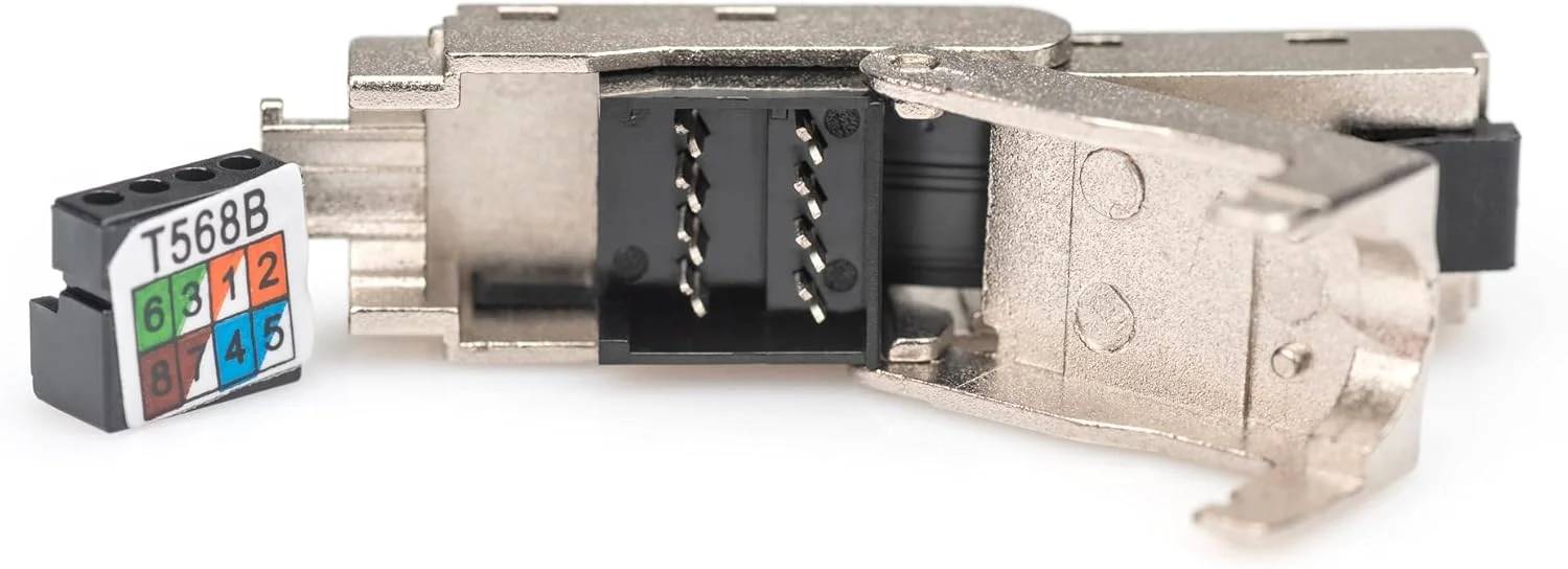 کانکتور شبکه DIGITUS DN-93636 - Cat 6A - شیلد 360 درجه - خم شو - کانکتور RJ45 Cat6A - 500 مگاهرتز - 10GBase-T - 10 گیگابیت بر ثانیه - AWG 27/7 تا AWG 22/1