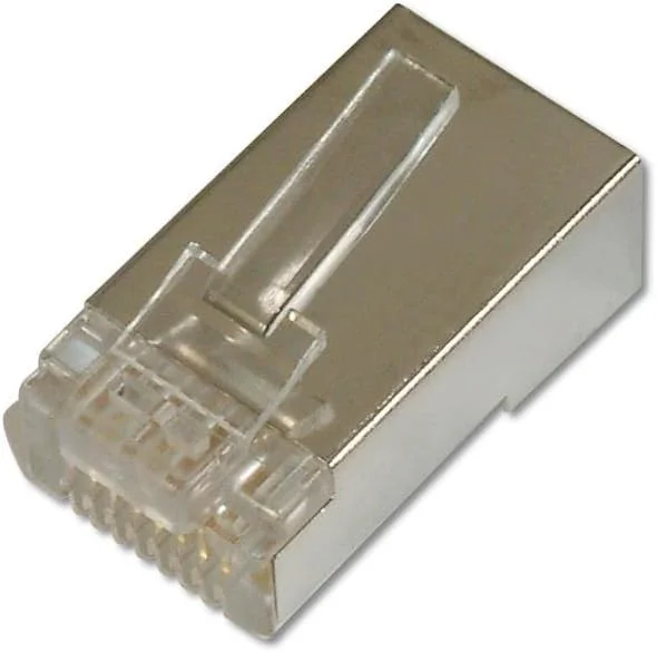 DIGITUS AK-219603 - کانکتور پرس Cat 6 - 1 عدد - کانکتور شبکه RJ45 شیلد دار - برای کابل های شبکه Cat6، پچ کوردها و کابل های اترنت PoE LAN - 1GBase-T - 8P8C - AWG 27/7 تا AWG 24/7