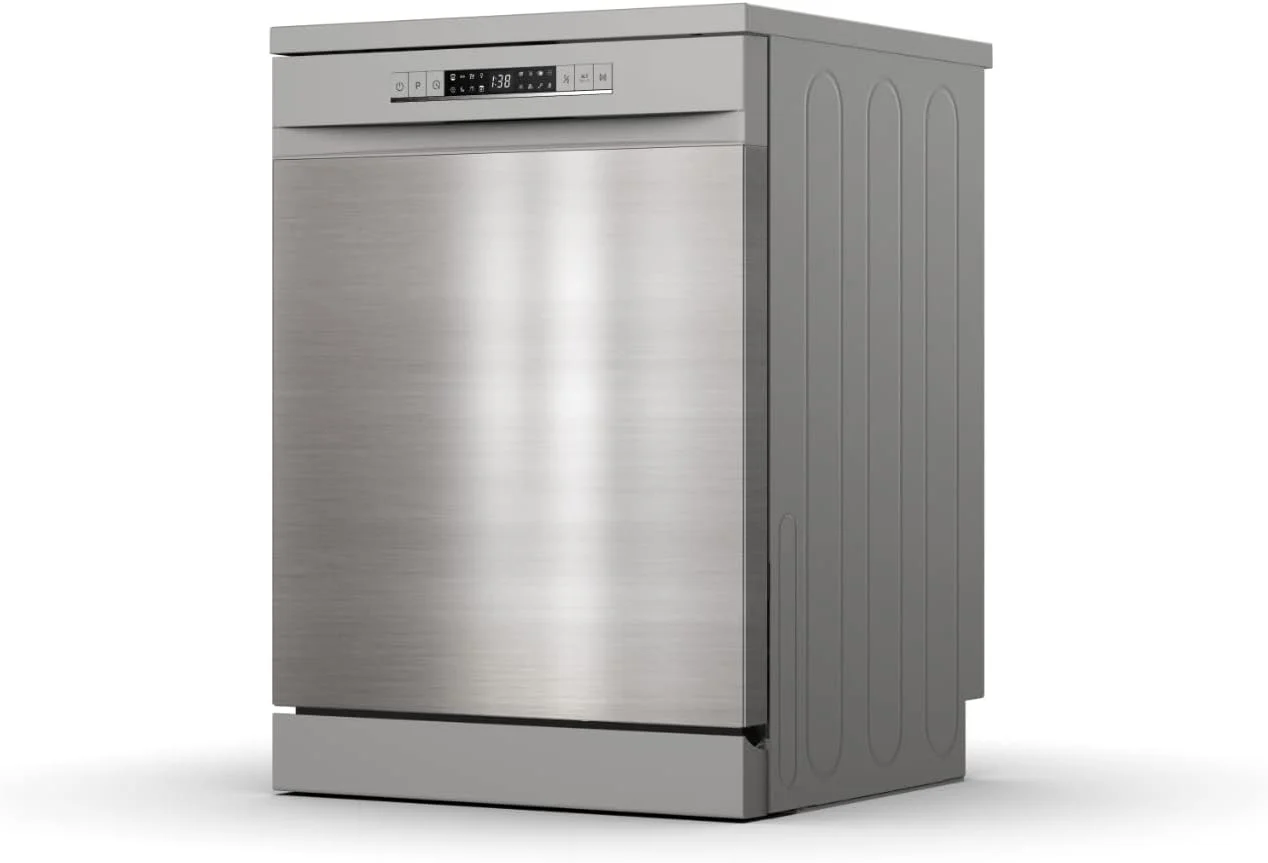ماشین ظرفشویی ایستاده هایسنس مدل HS622E90X با ظرفیت 13 نفره، 8 برنامه شستشو، کم مصرف در آب و انرژی، نقره ای، 1 سال گارانتی