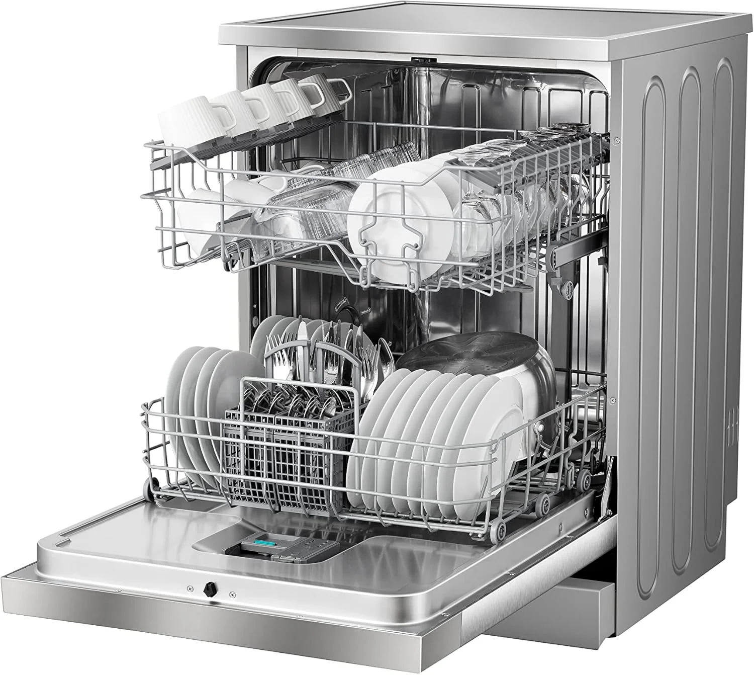 ماشین ظرفشویی ایستاده هایسنس مدل HS622E90X با ظرفیت 13 نفره، 8 برنامه شستشو، کم مصرف در آب و انرژی، نقره ای، 1 سال گارانتی