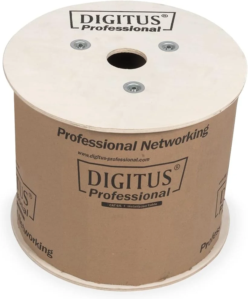 کابل شبکه بیرونی Cat 6 دیجی توس با طول 500 متر - U-UTP Simplex - BauPVO Eca - LSZH بدون هالوژن - 250 مگاهرتز مس AWG 23/1 - سازگار با PoE+ - کابل ارت کابل LAN کابل نصب - مشکی