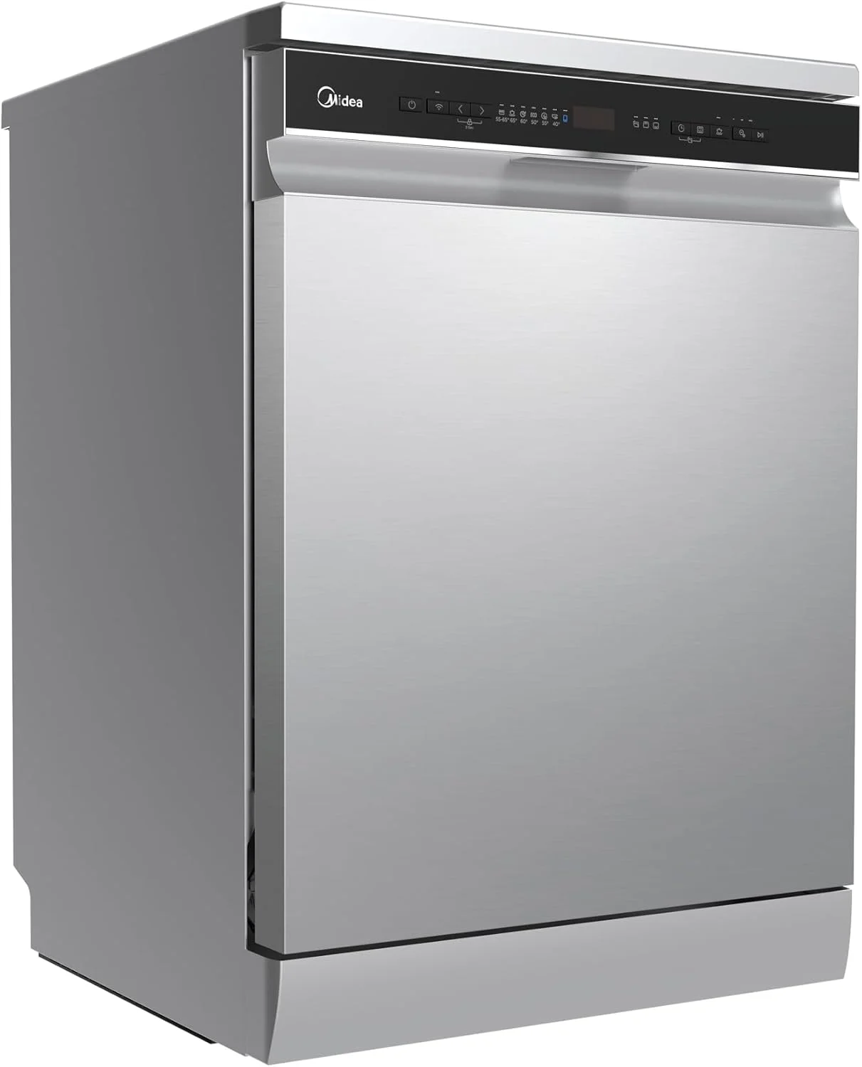 ماشین ظرفشویی ایستاده هوشمند میدیا با ظرفیت 15 نفره، 9 برنامه، وای فای، شروع تاخیری و عملکرد باز شدن خودکار، کم صدا و با راندمان انرژی بالا، شستشوی سریع و ابری، نقره ای - WQP15-W7633D(SS)-GCC