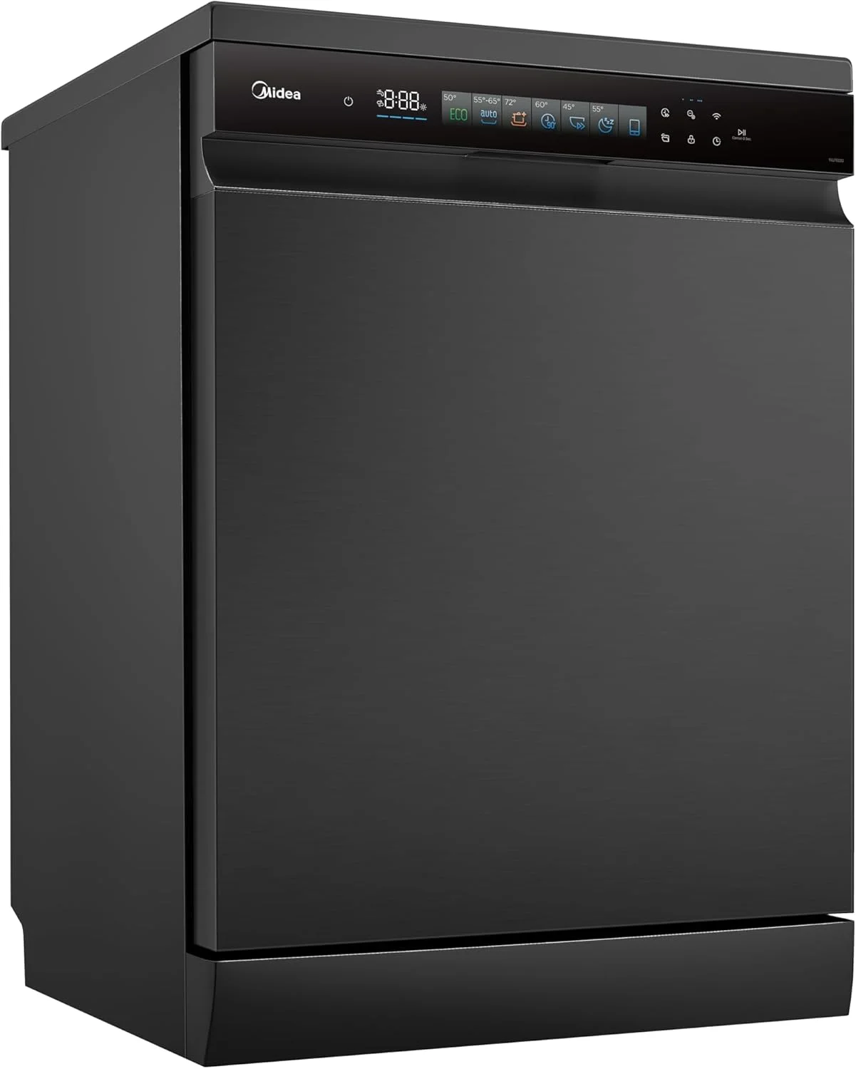 ماشین ظرفشویی ایستاده هوشمند میدیا با موتور BLDC، 15 نفره، 9 برنامه، وای فای، سرعت توربو، شستشوی قدرتمند و عملکرد باز شدن خودکار، بی صدا و با راندمان انرژی بالا، مشکی - WQP15-WU7633GUR(BS)-GCC