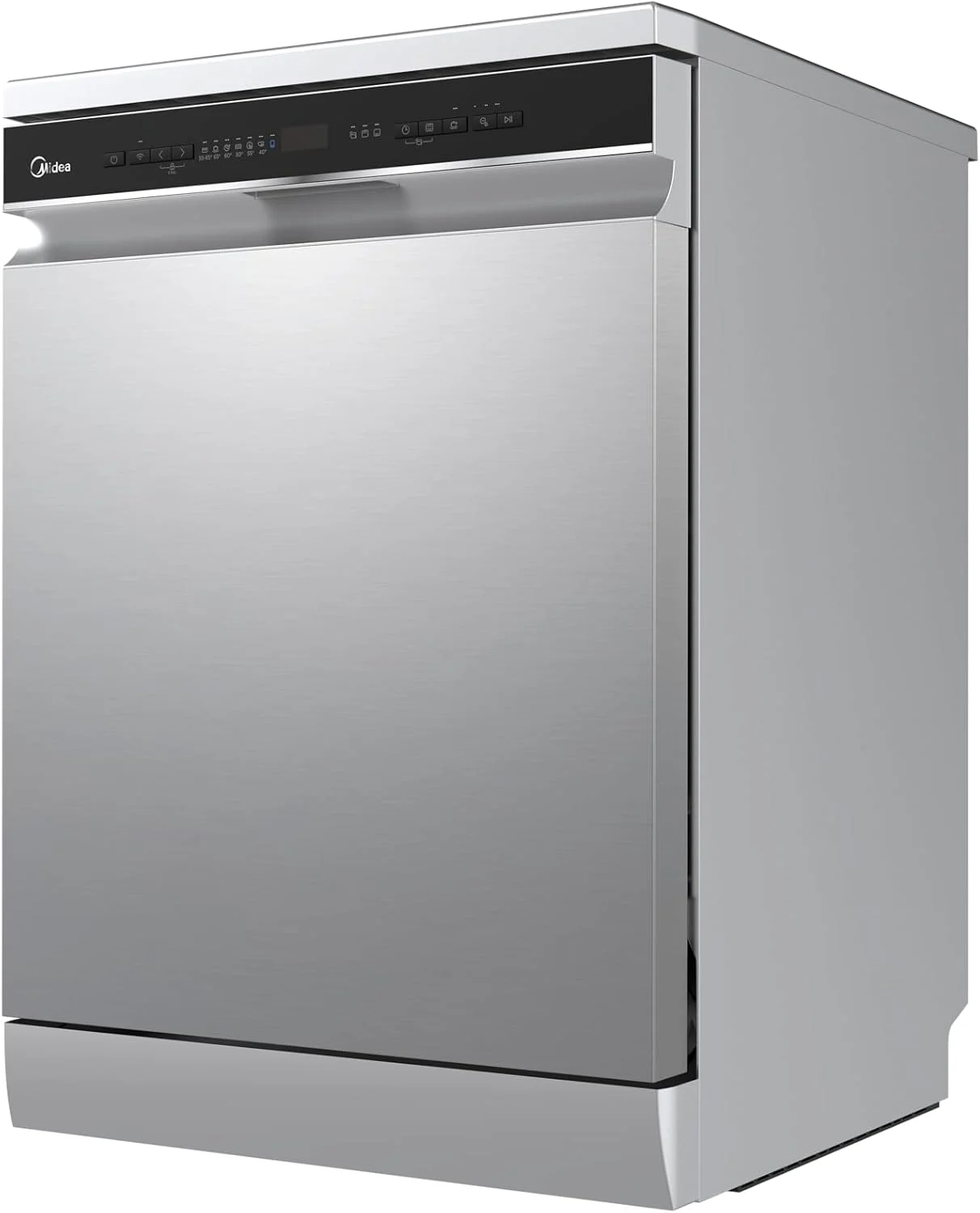 ماشین ظرفشویی ایستاده هوشمند میدیا با ظرفیت 15 نفره، 9 برنامه، وای فای، شروع تاخیری و عملکرد باز شدن خودکار، کم صدا و با راندمان انرژی بالا، شستشوی سریع و ابری، نقره ای - WQP15-W7633D(SS)-GCC