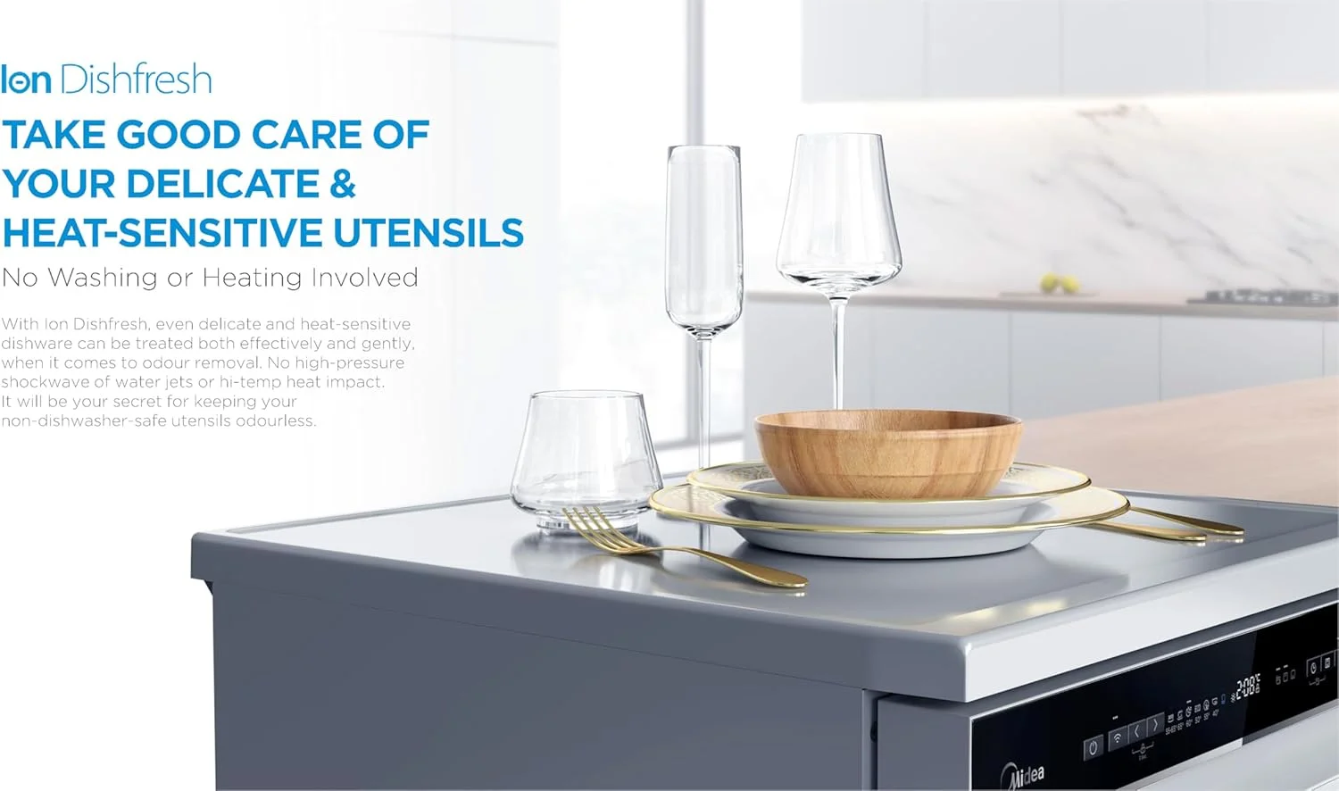 ماشین ظرفشویی ایستاده هوشمند میدیا با موتور BLDC، 15 نفره، 9 برنامه، وای فای، سرعت توربو، شستشوی قدرتمند و عملکرد باز شدن خودکار، بی صدا و با راندمان انرژی بالا، مشکی - WQP15-WU7633GUR(BS)-GCC