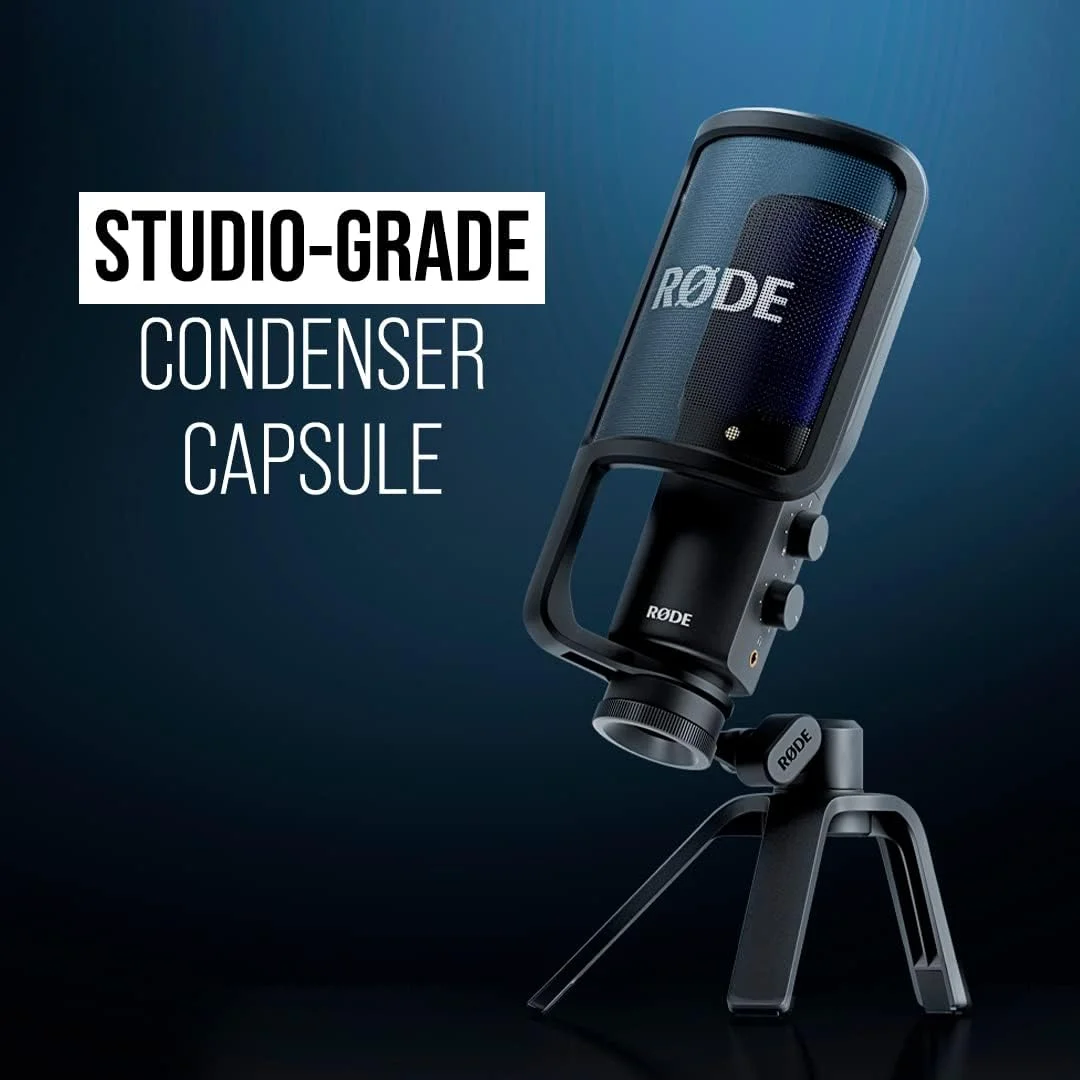 میکروفون USB حرفه ای Røde Nt-Usb+ برای ضبط صدای استثنایی به طور مستقیم روی کامپیوتر یا دستگاه تلفن همراه