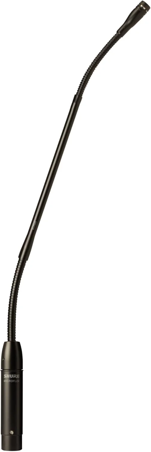 میکروفون کندانسر کاردیوئید Shure MX412/C، گردن غازی 12 اینچی با پری امپ XLR متصل، لرزه گیر و پایه فلنجی، بادگیر فوم Snap-Fit