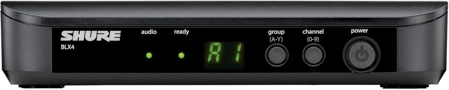 سیستم میکروفون بی سیم Shure BLX14/CVL - عمر باتری 14 ساعته، برد 300 فوت، UHF | شامل میکروفون یقه ای CVL، فرستنده بدنه، گیرنده تک کاناله | باند H9 (BLX14/CVL-H9)
