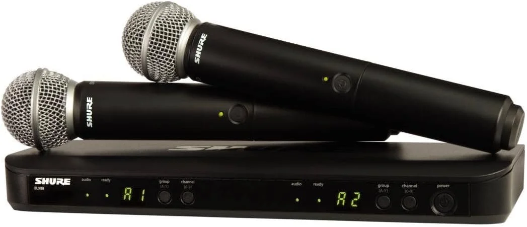 سیستم میکروفون بی سیم دو کاناله Shure BLX288/SM58 با (2) میکروفون دستی SM58